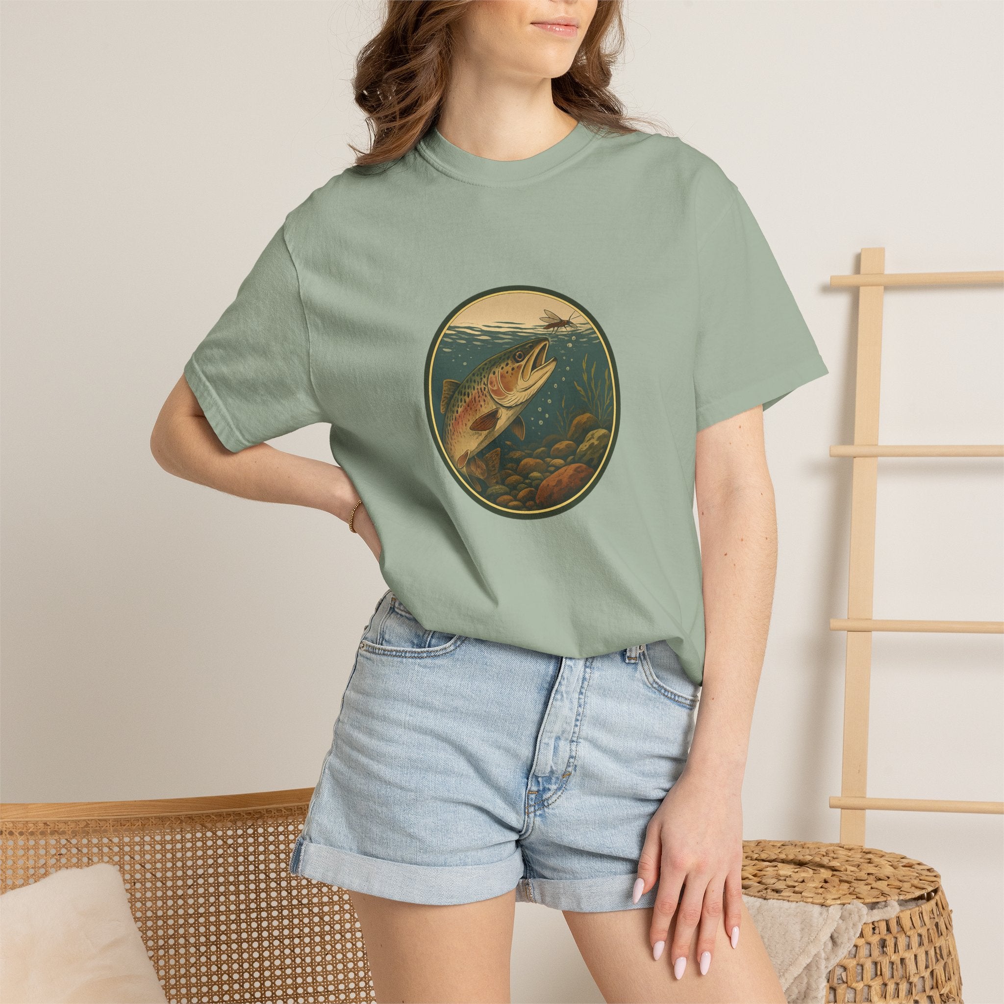 Rainbow Trout  Circle T-Shirt — Vintage Fishing Graphic Tee