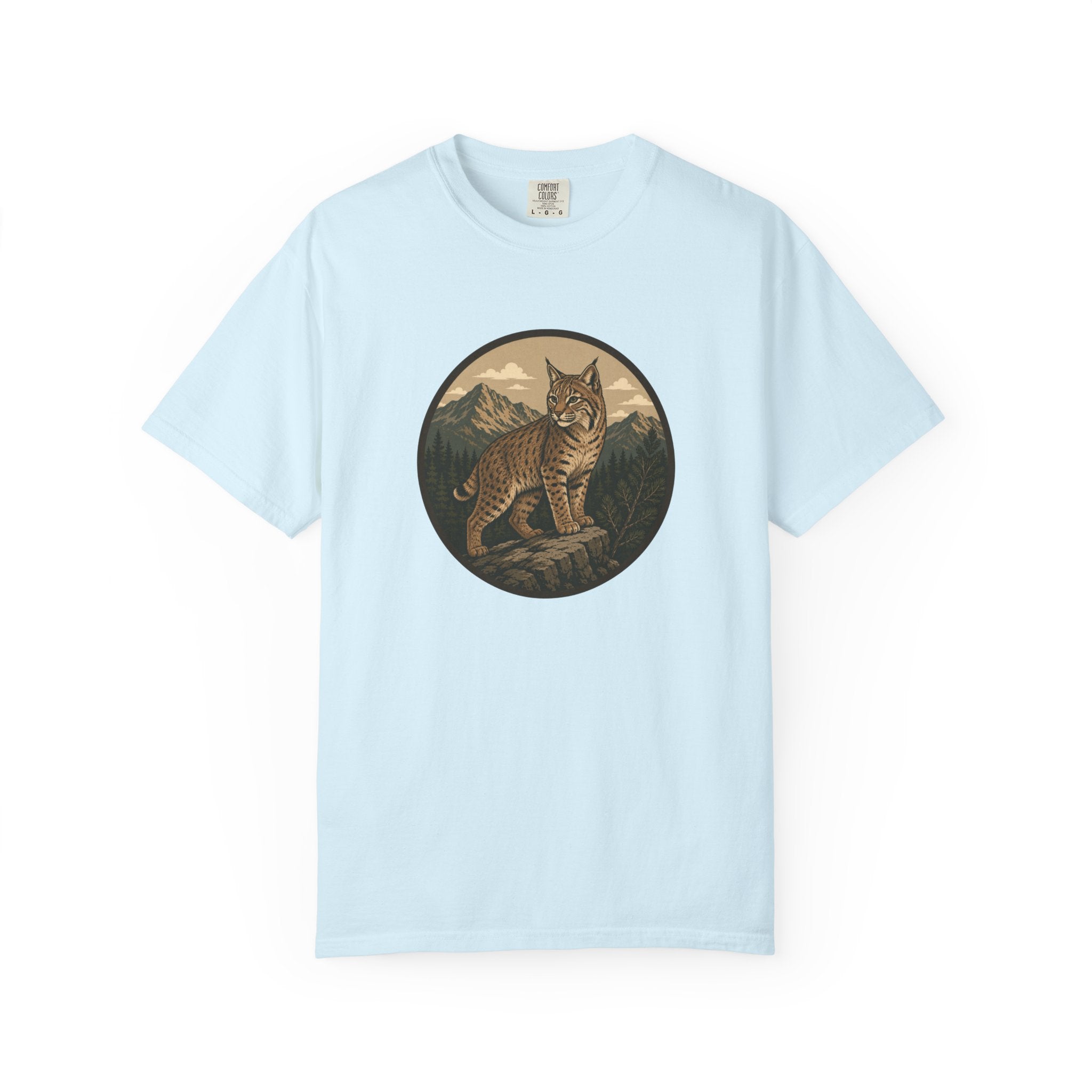 Bobcat Mountain Tee — Retro Wilderness Cat Graphic T-Shirt