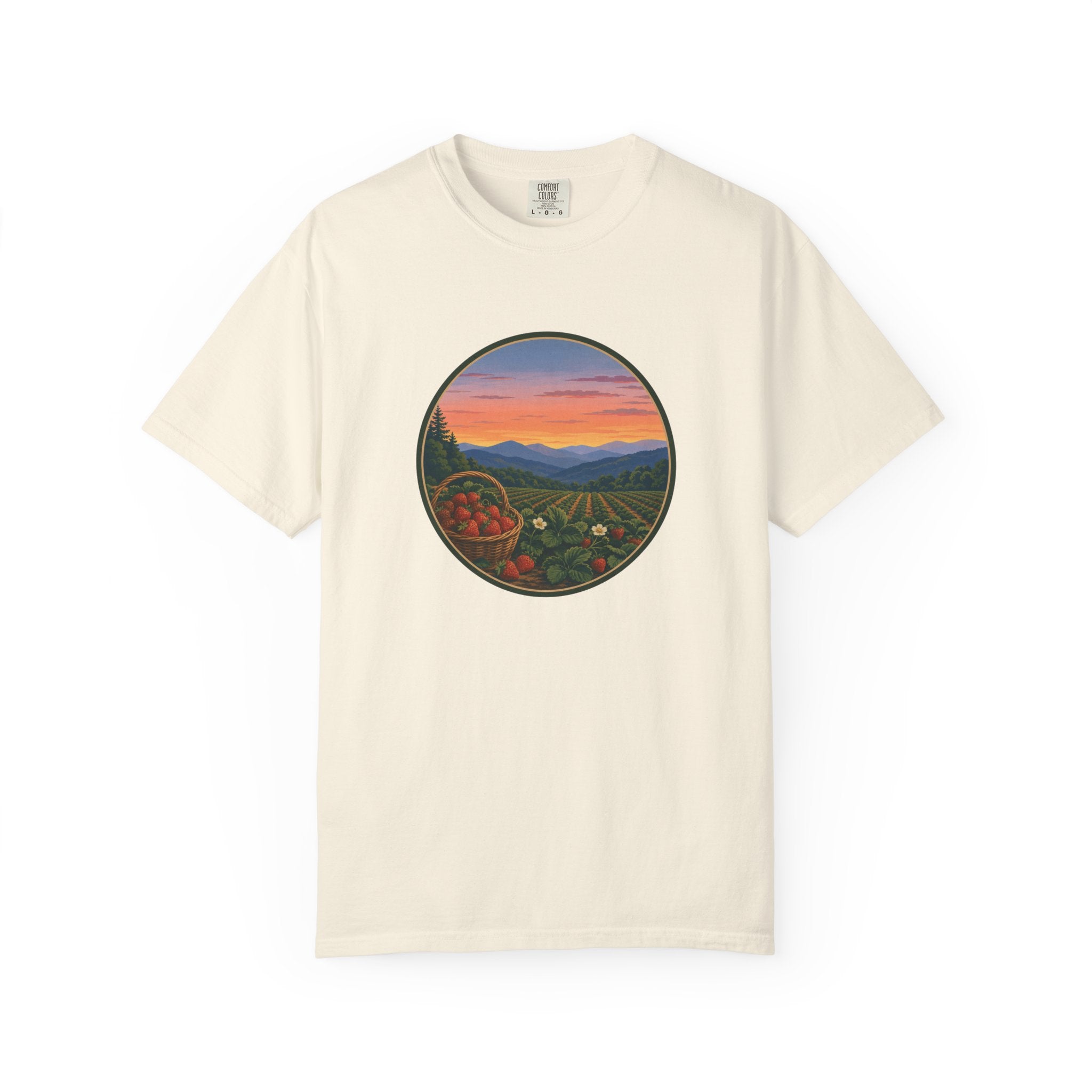 Sunset Strawberry Patch Scenic Tee