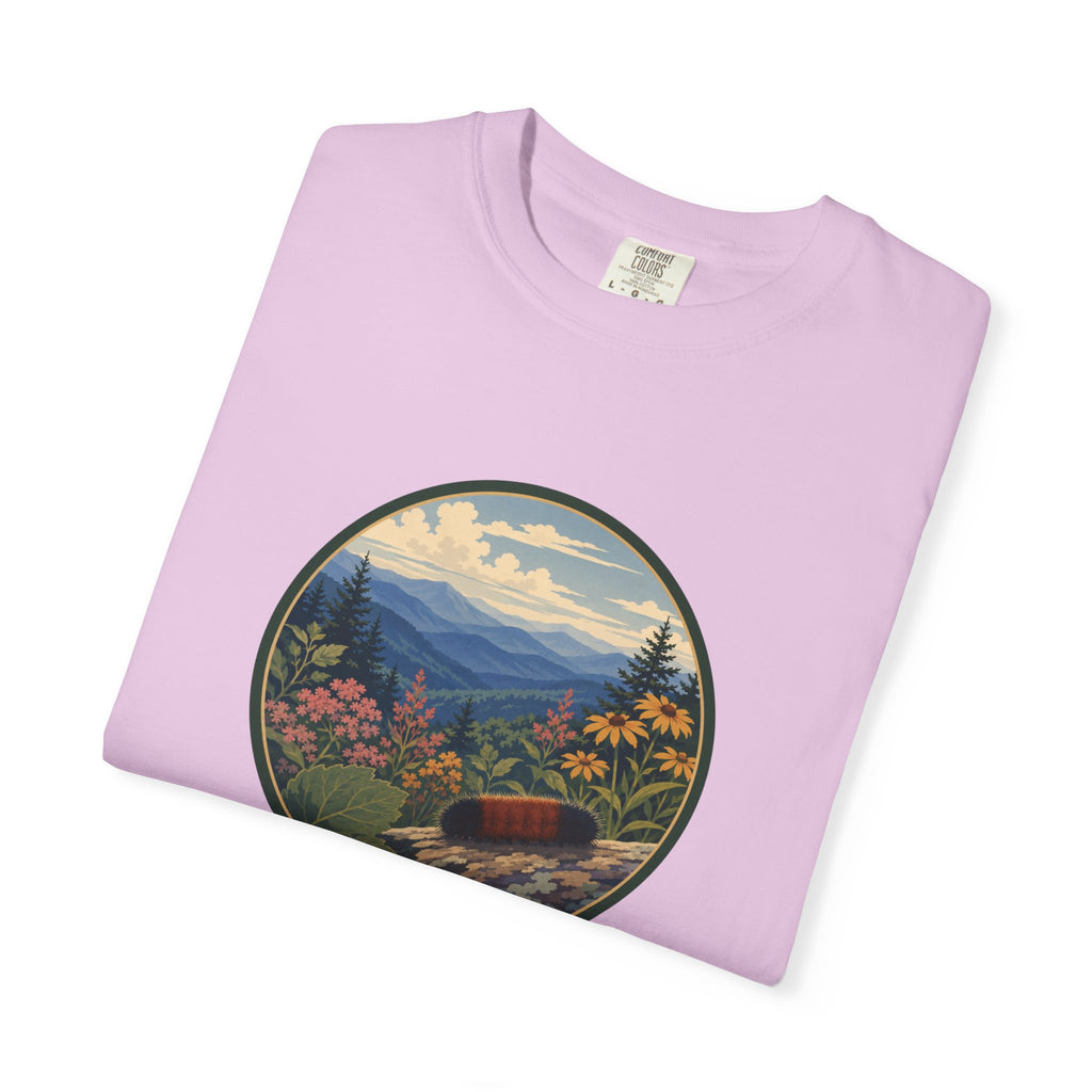 Mountain Caterpillar Scenic T-Shirt — Vintage Wilderness Nature Graphic