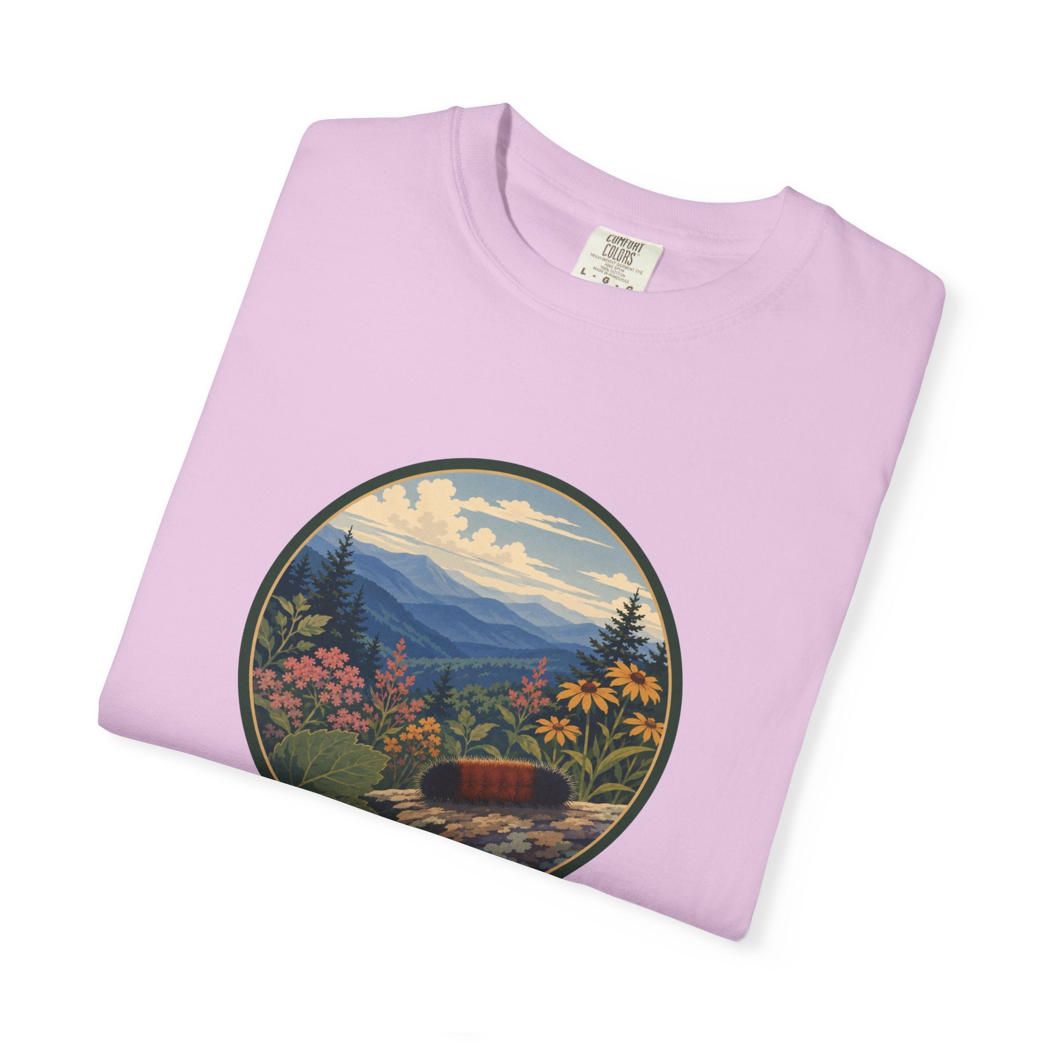 Mountain Caterpillar Scenic T-Shirt — Vintage Wilderness Nature Graphic