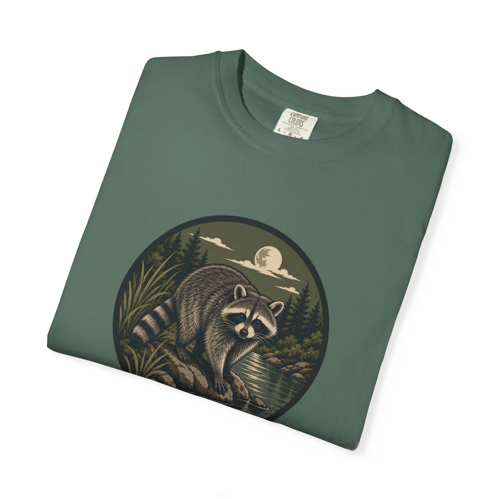 Raccoon Moonlight T-Shirt — Night Forest Wildlife Graphic Tee