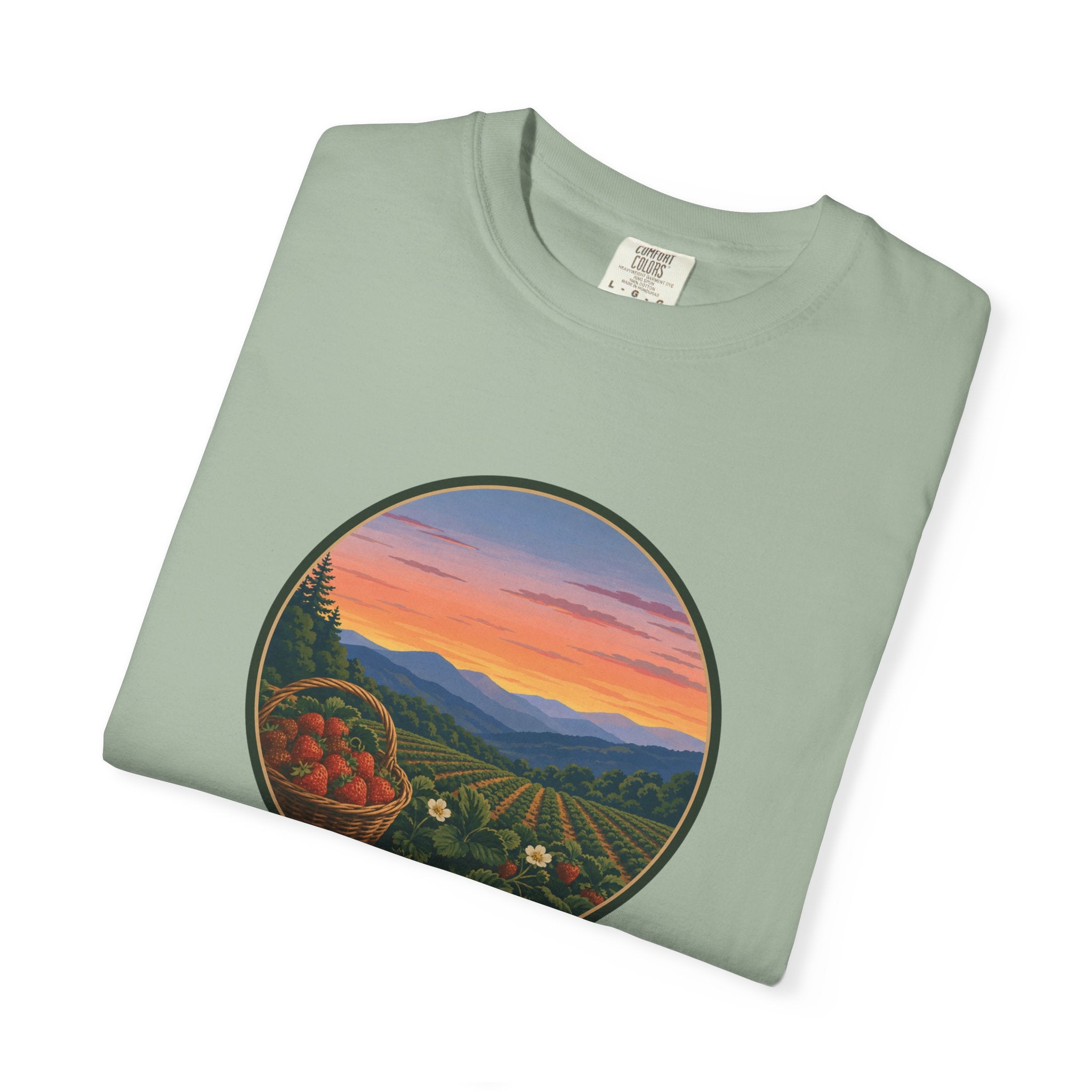 Sunset Strawberry Patch Scenic Tee