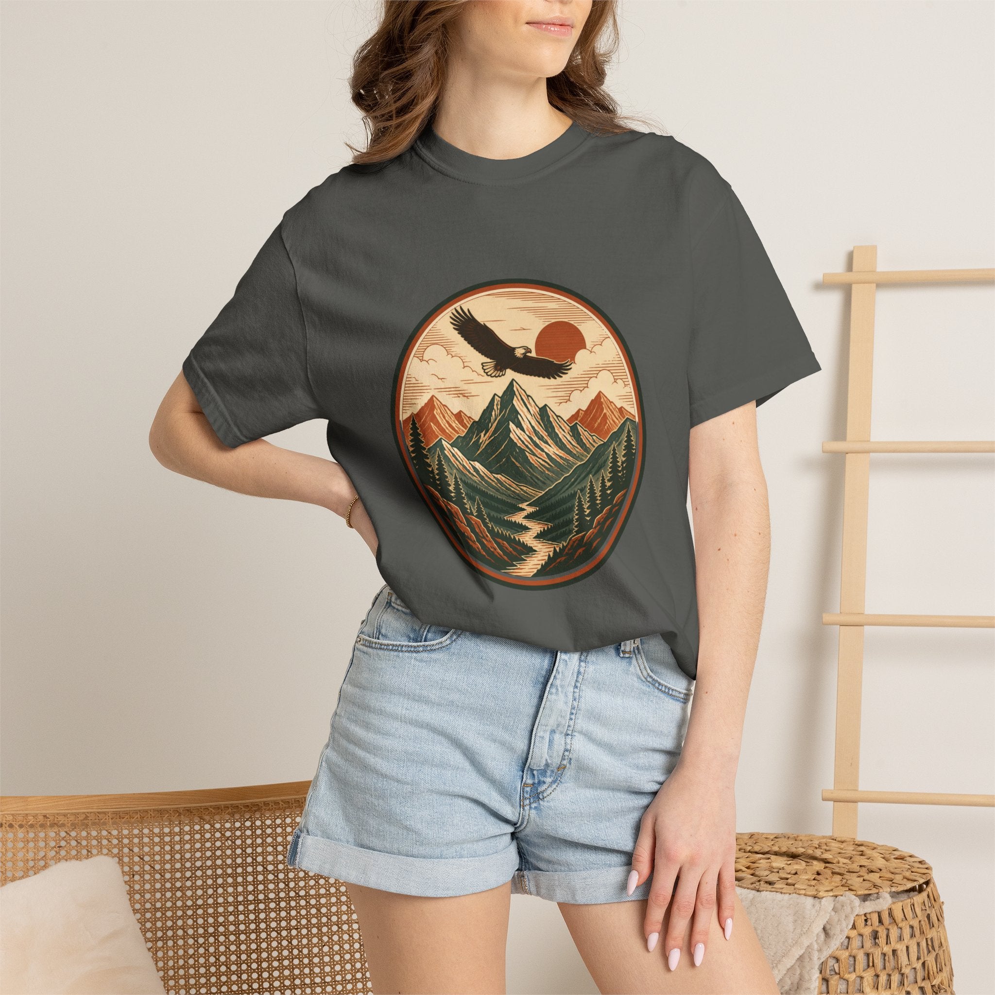 Vintage Mountain Eagle T-Shirt — Retro Outdoor Nature Graphic Tee
