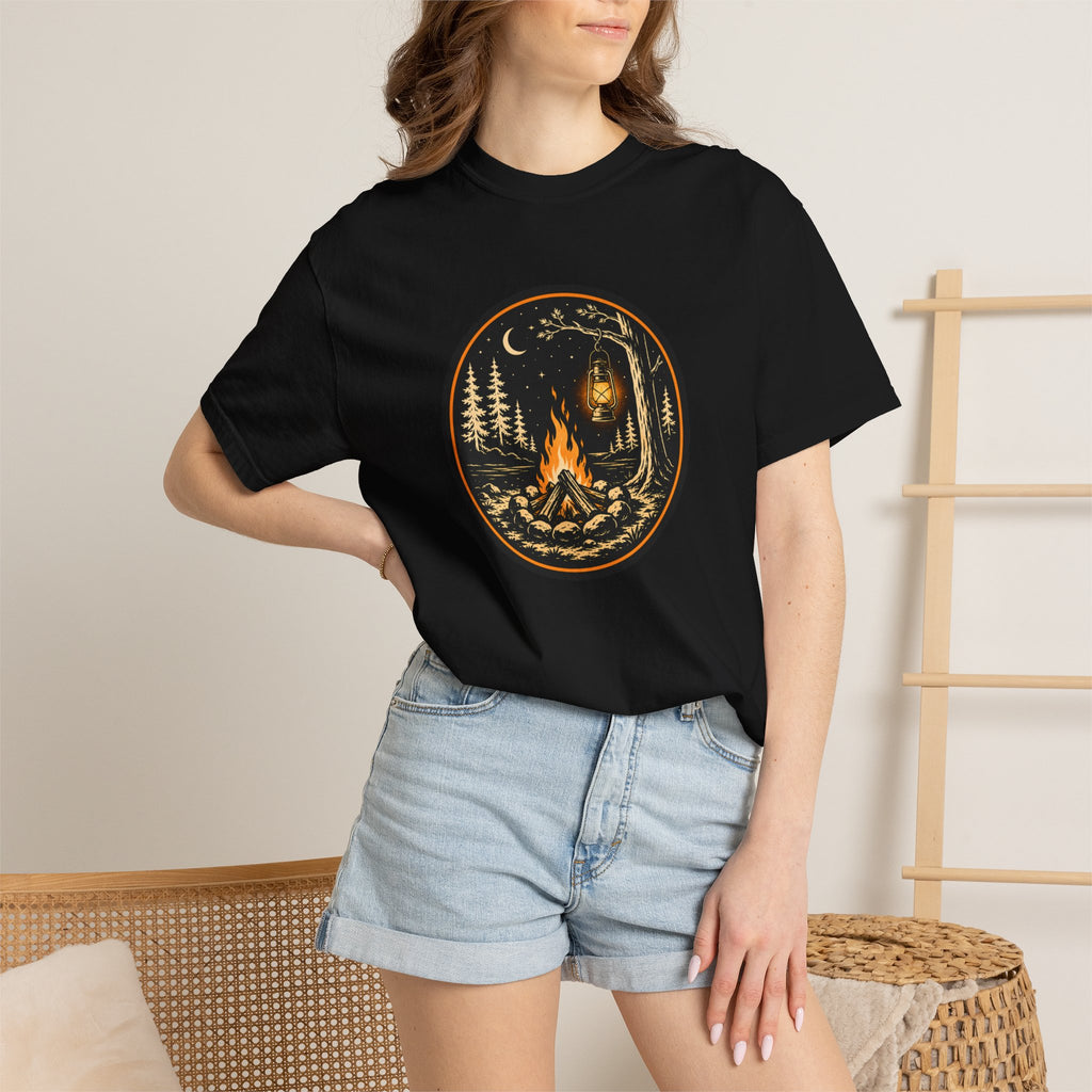 Campfire Nights Badge Unisex Garment-Dyed T-Shirt