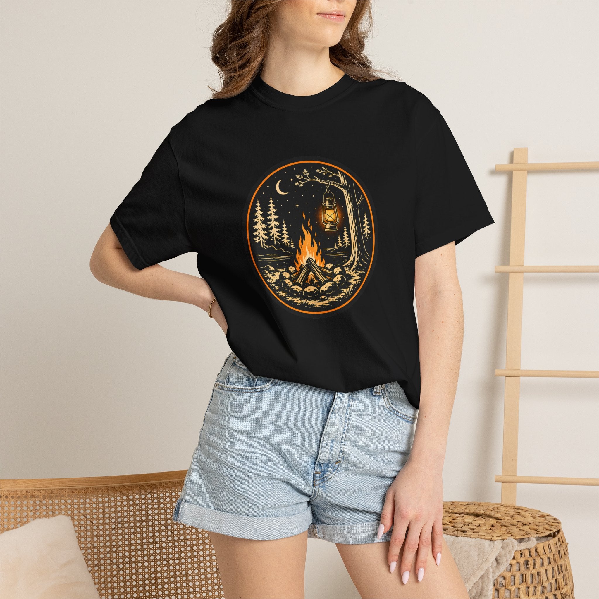 Campfire Nights Badge Unisex Garment-Dyed T-Shirt