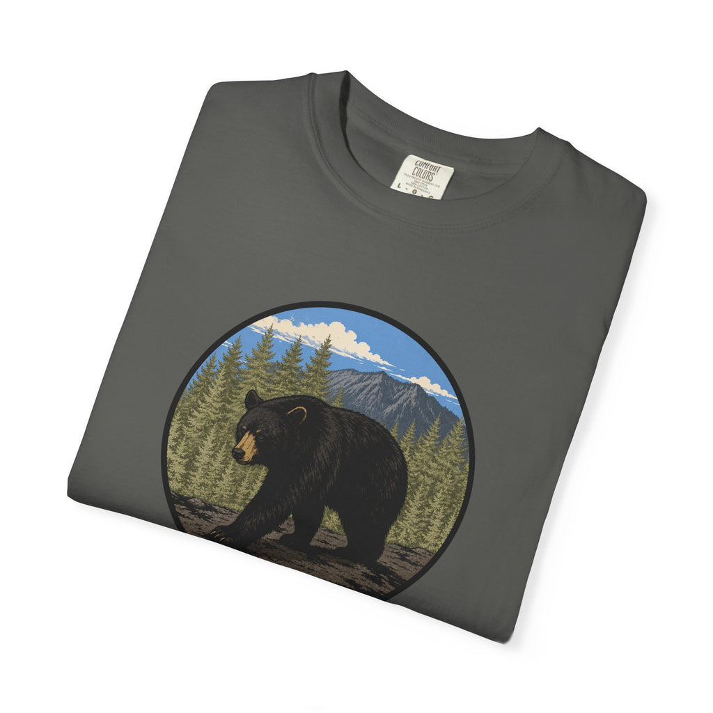 Black Bear Wilderness Badge Unisex Garment-Dyed T-Shirt