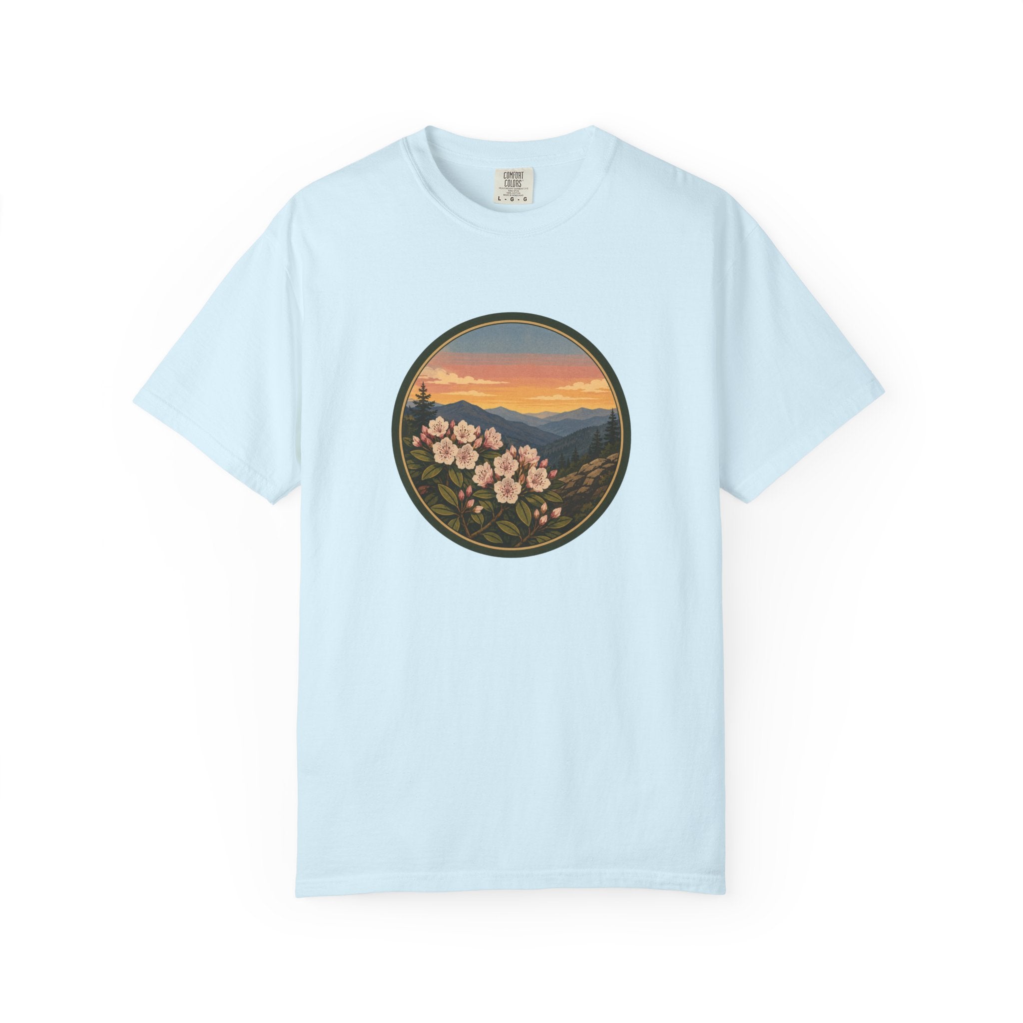 Mountain Laurel Bloom Sunset T-Shirt — Mountain Wildflower Graphic Tee