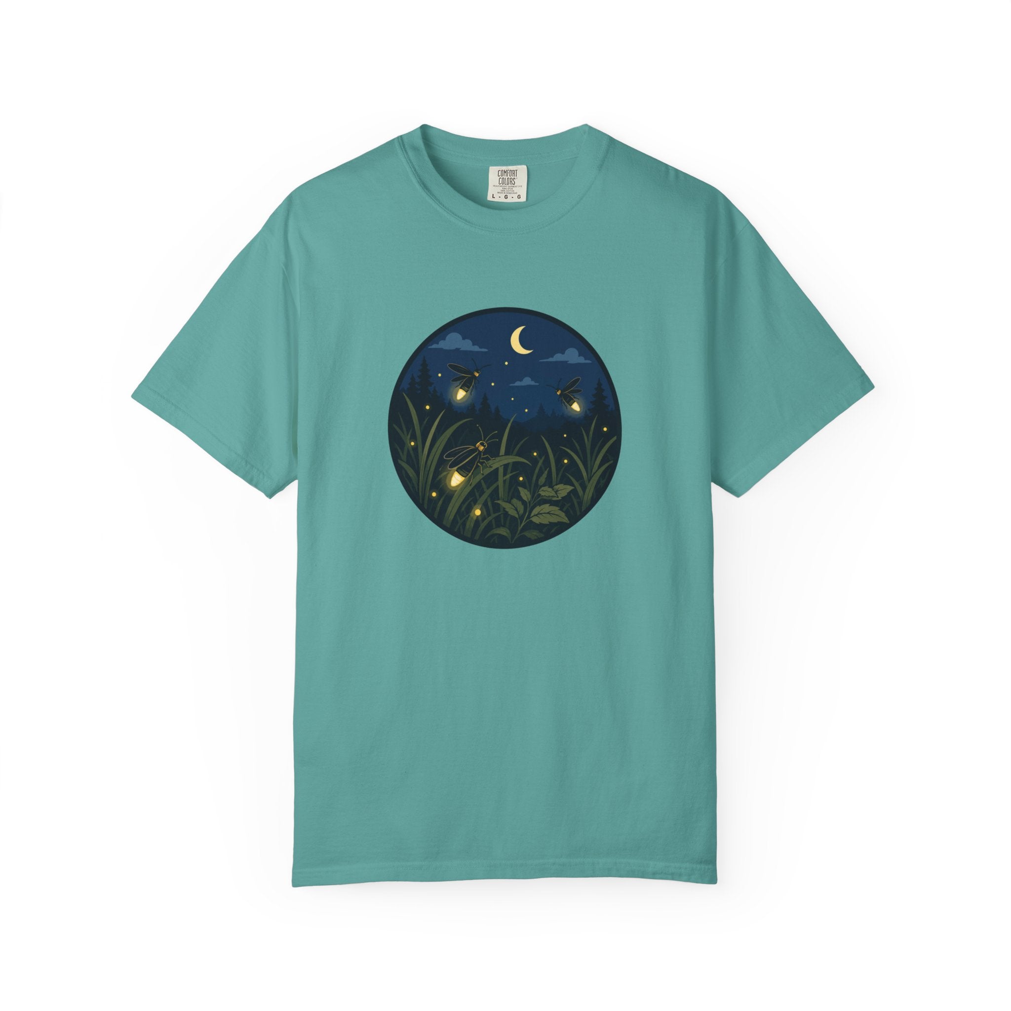 Firefly Night T-Shirt — Moonlit Meadow Graphic Tee