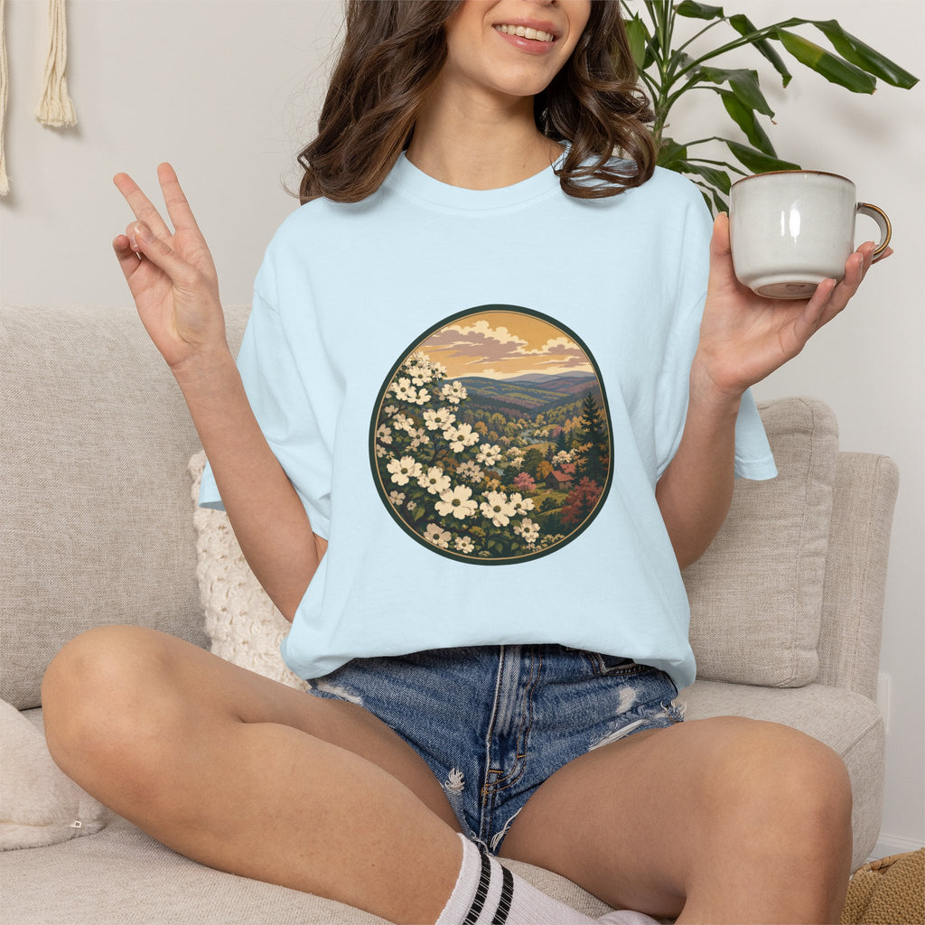 Blue Ridge Blooms T-Shirt — Vintage Wildflower Scenic Tee