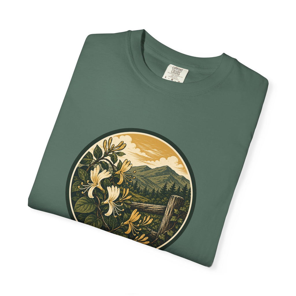 Nature Circle Graphic Tee — Mountain Honeysuckle Scenic T-Shirt