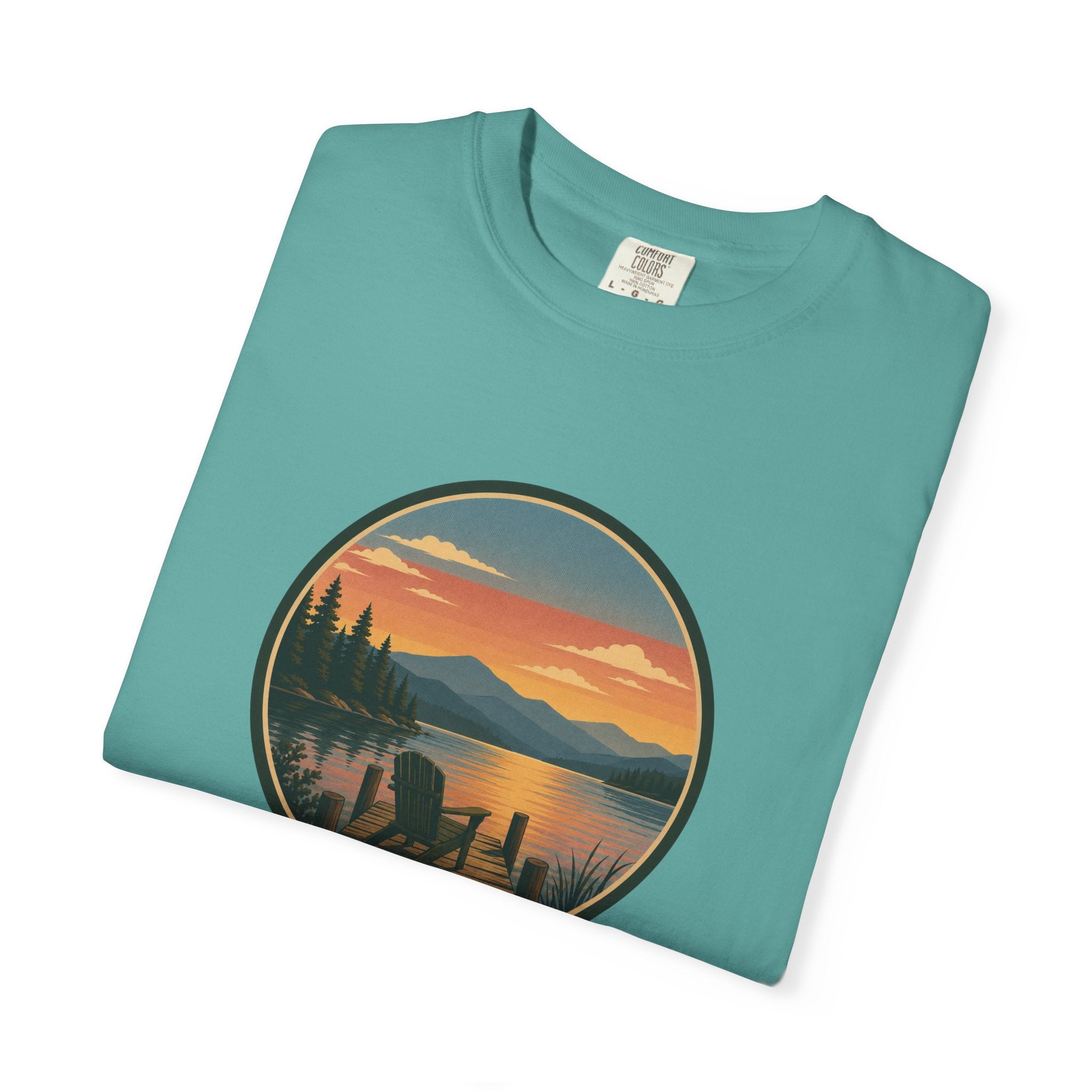 Sunset Lake Scenic T-Shirt – Mountain Dock Landscape Tee
