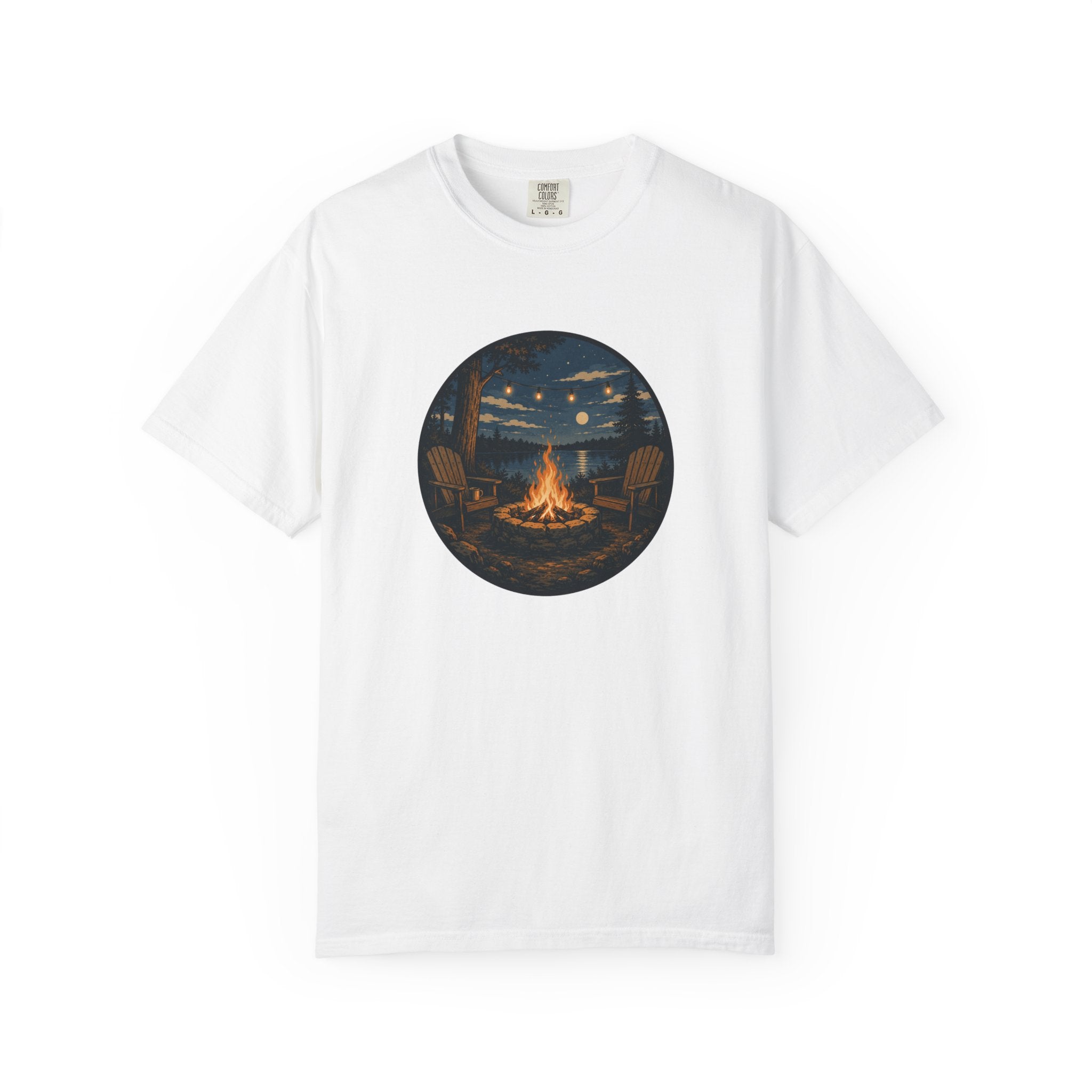 Campfire Night T-Shirt — Cozy Lakeside Bonfire Design