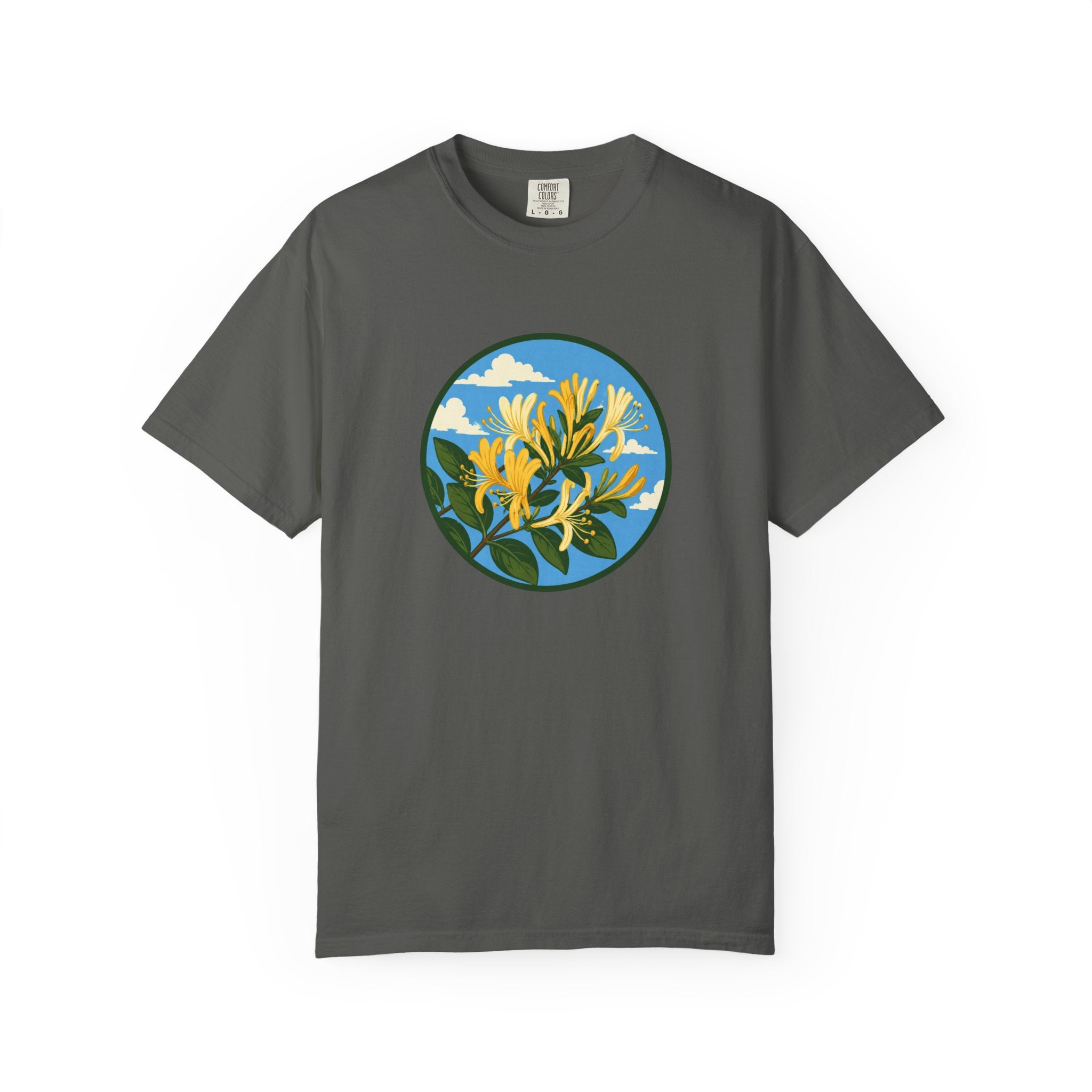 Honeysuckle Circle Tee — Botanical Floral Graphic T-Shirt