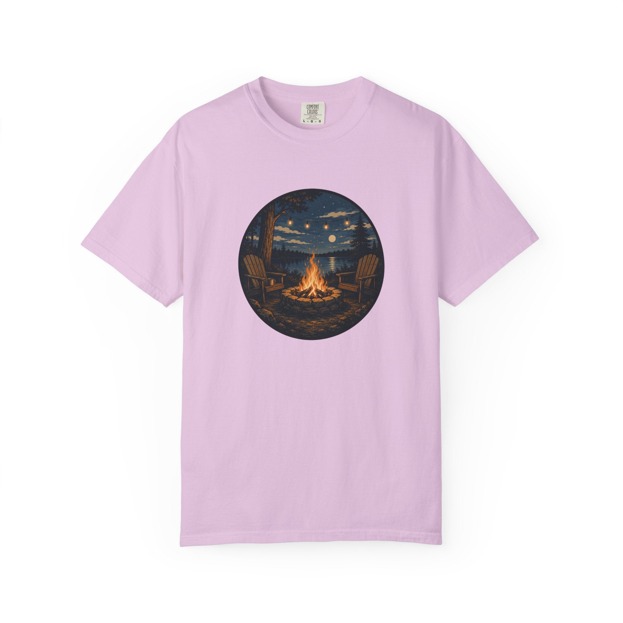 Campfire Night T-Shirt — Cozy Lakeside Bonfire Design
