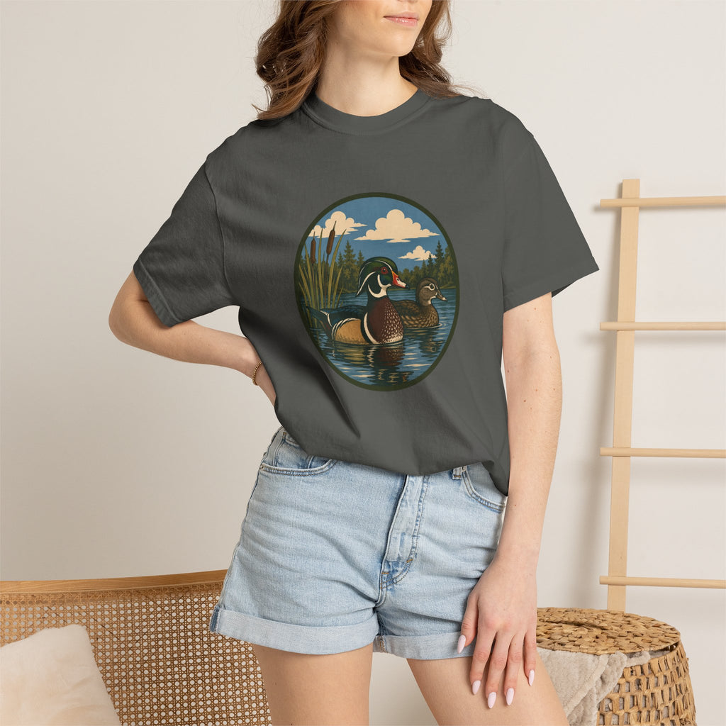 Wood Duck Pond T-Shirt — Vintage Waterfowl Nature Tee