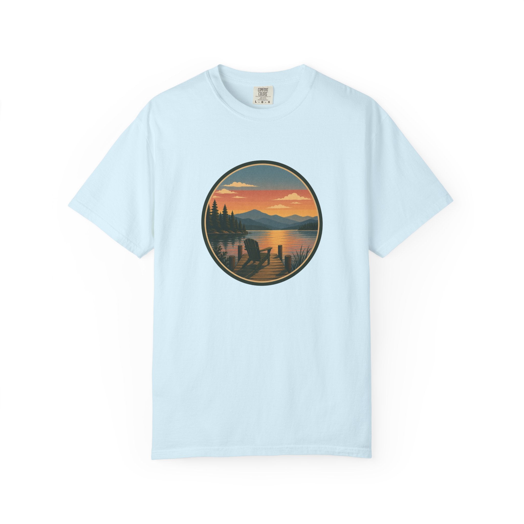 Sunset Lake Scenic T-Shirt – Mountain Dock Landscape Tee