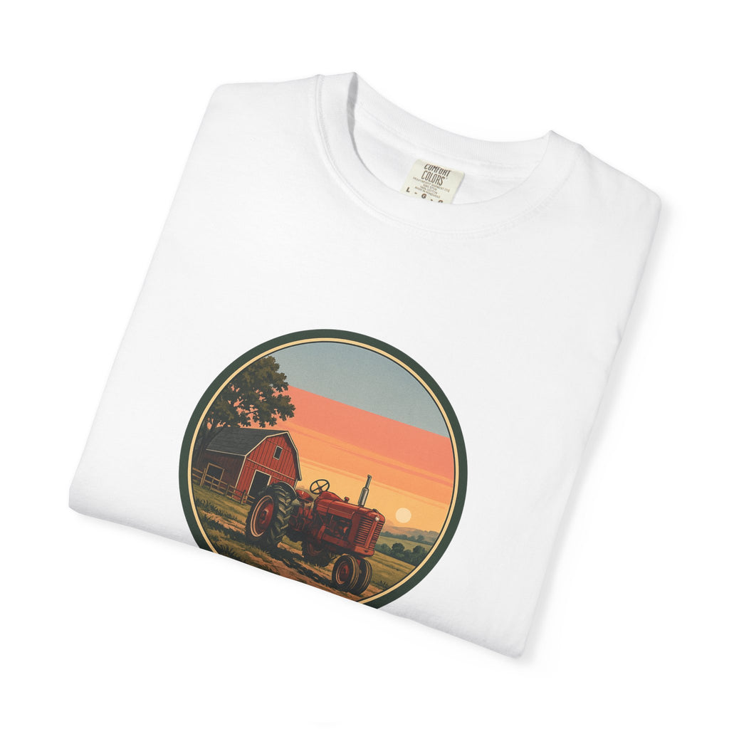 Vintage Farm Tractor Sunset T-Shirt