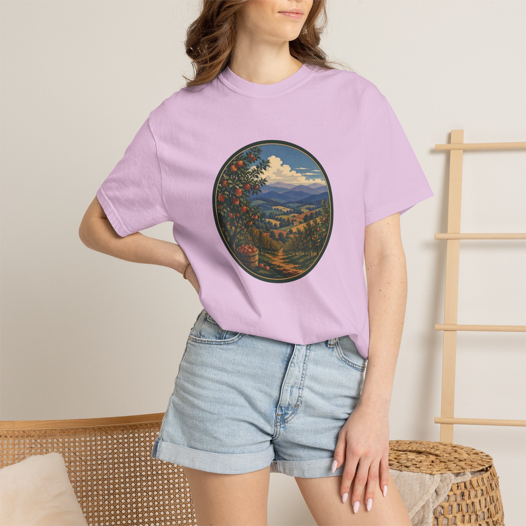 Scenic Apple Orchard Landscape T-Shirt