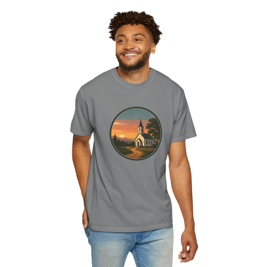 Vintage Church Sunset T-Shirt