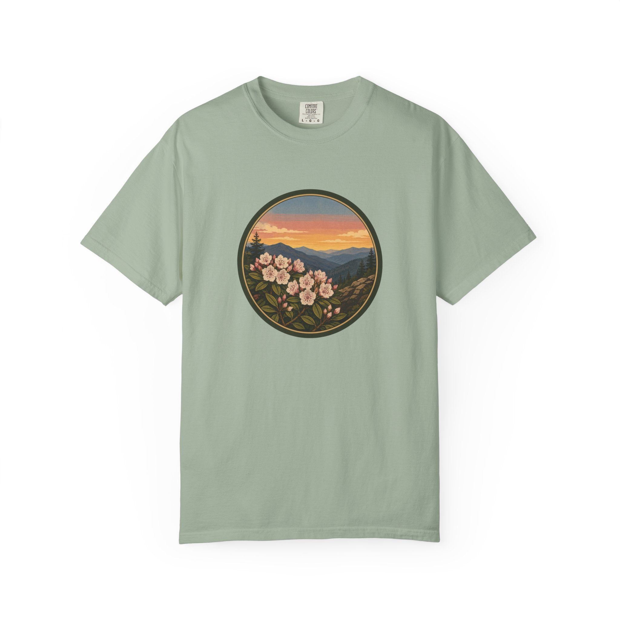 Mountain Laurel Bloom Sunset T-Shirt — Mountain Wildflower Graphic Tee