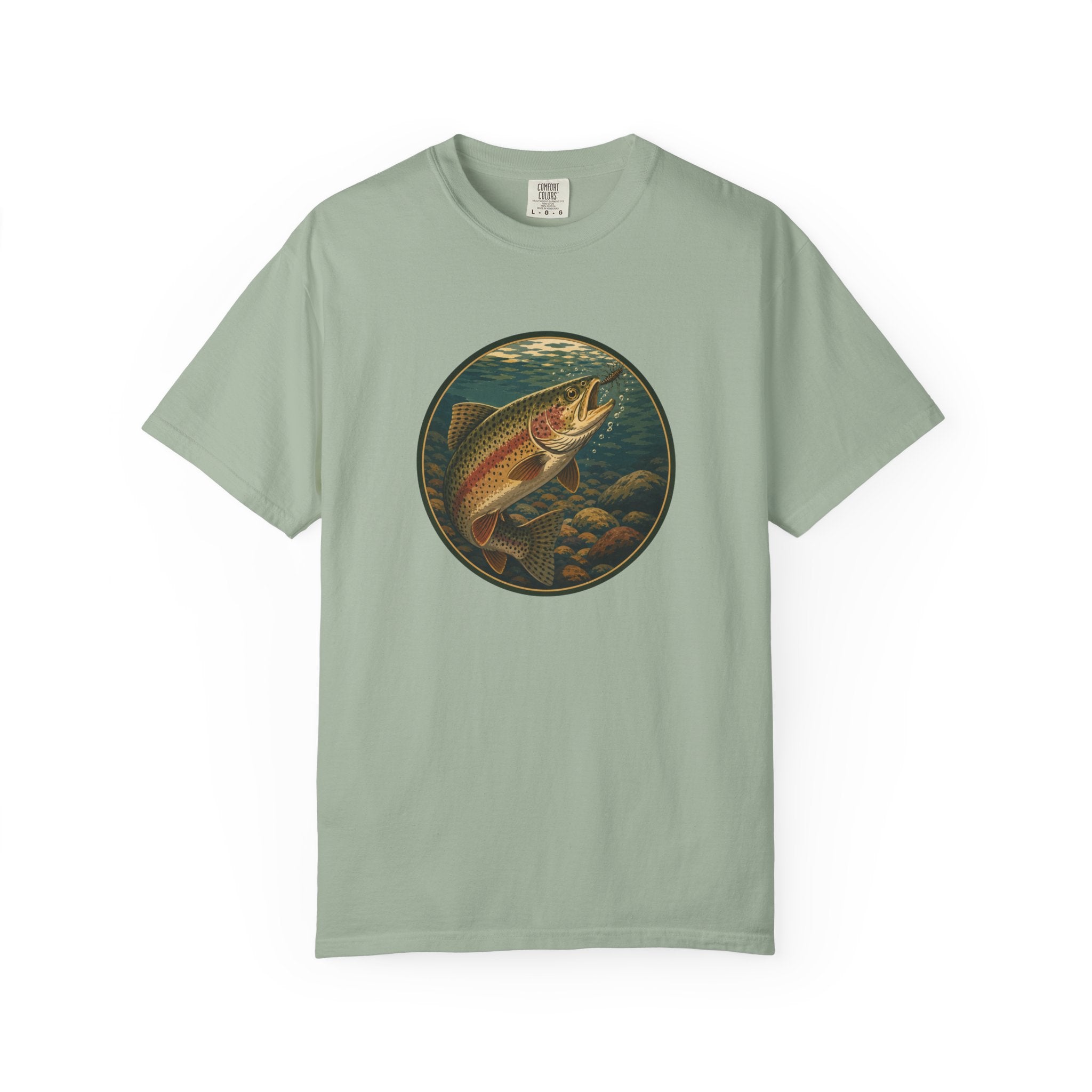Rainbow Trout Circle Graphic T-Shirt
