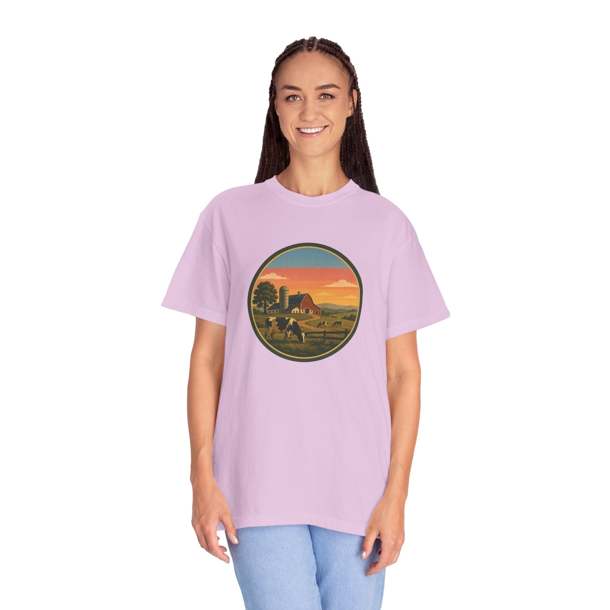 Vintage Sunset Dairy Farm T-Shirt