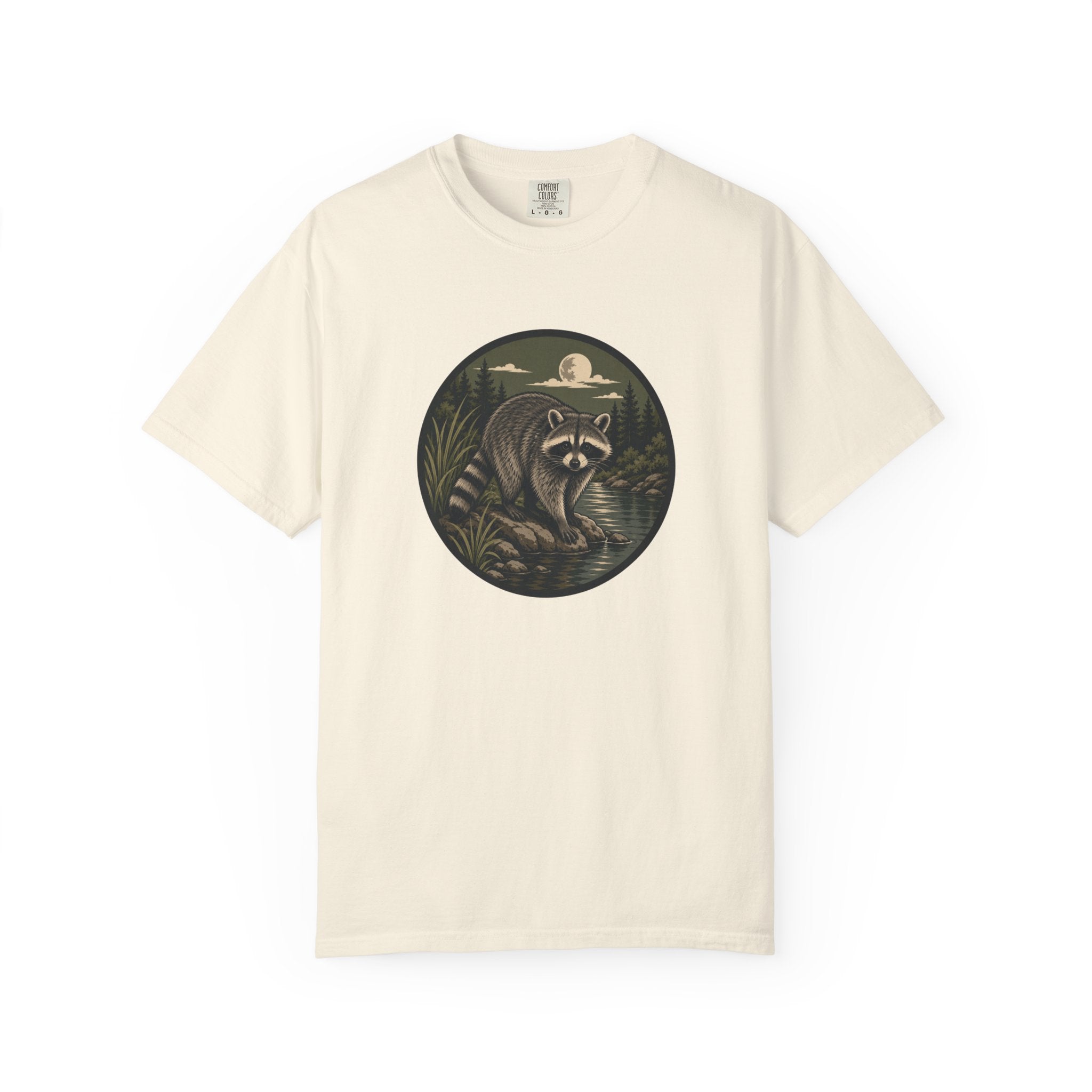Raccoon Moonlight T-Shirt — Night Forest Wildlife Graphic Tee