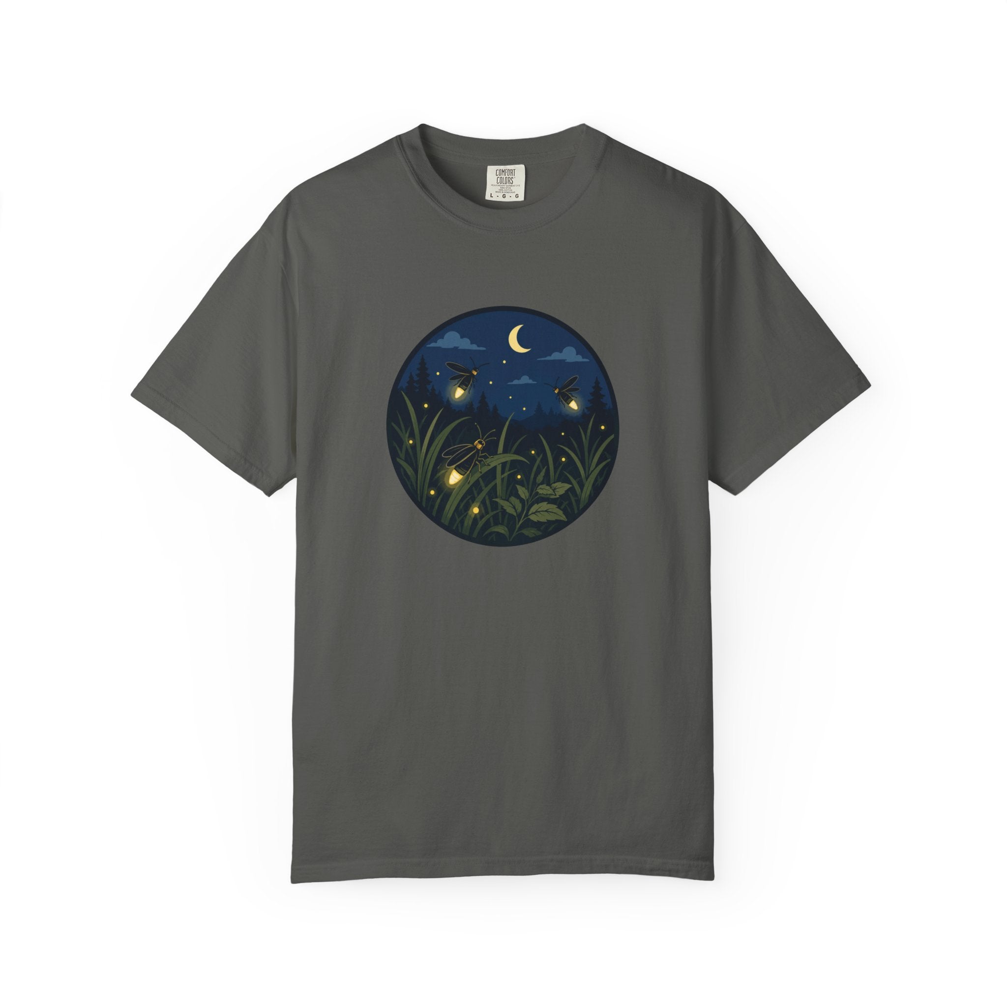 Firefly Night T-Shirt — Moonlit Meadow Graphic Tee