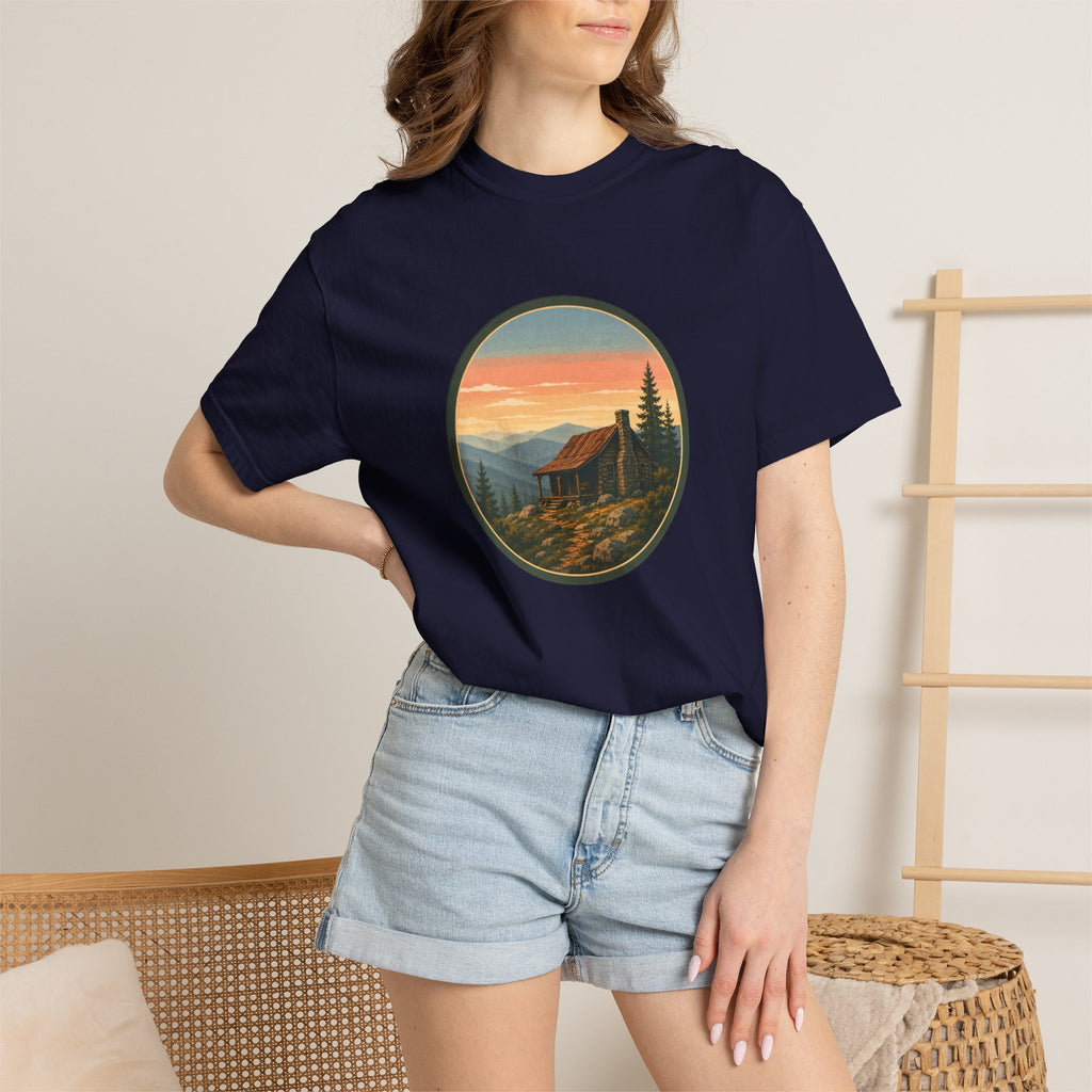 Sunset Cabin Mountain T-Shirt