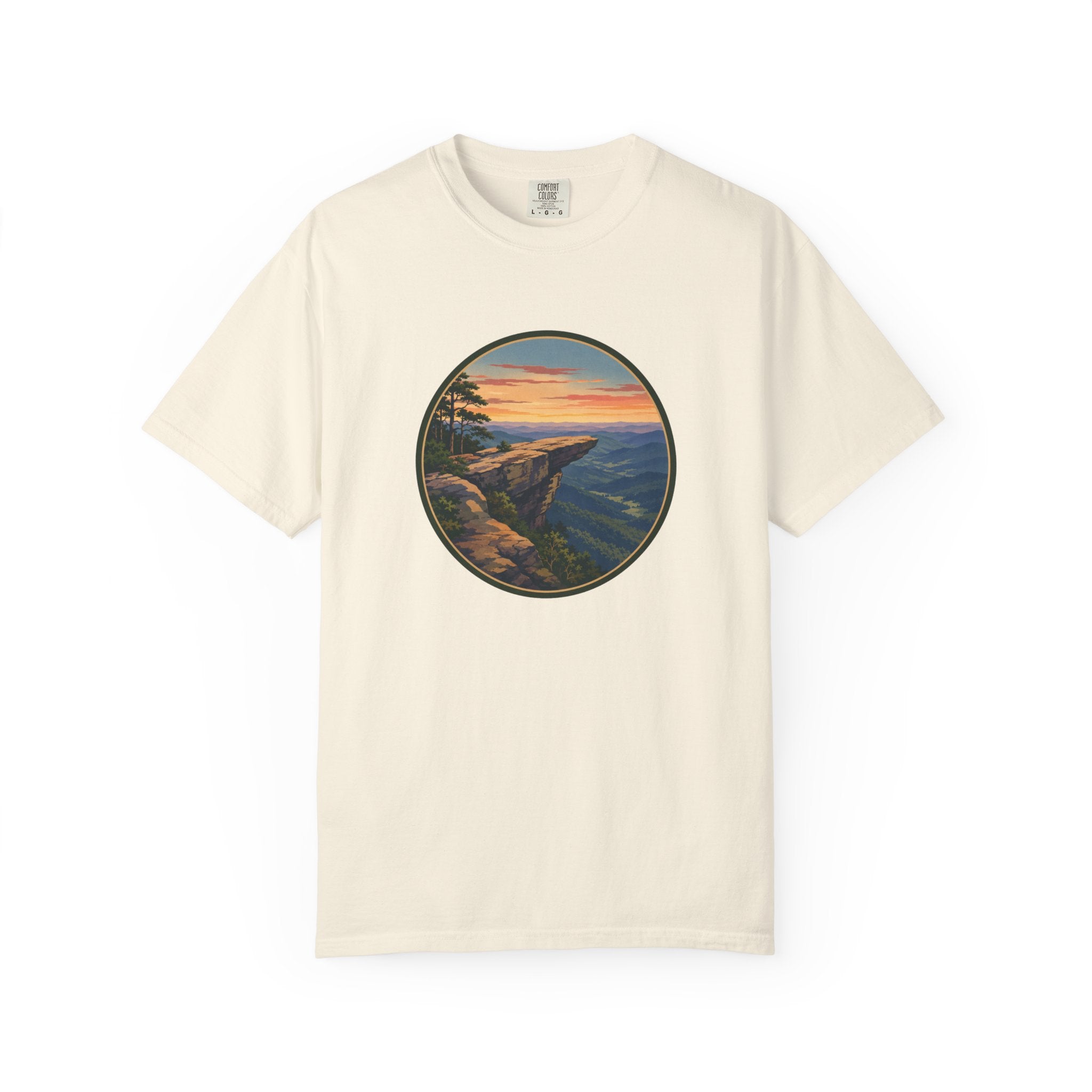 Nature Sunset Cliff T-Shirt - Blue Ridge Mountains Tee