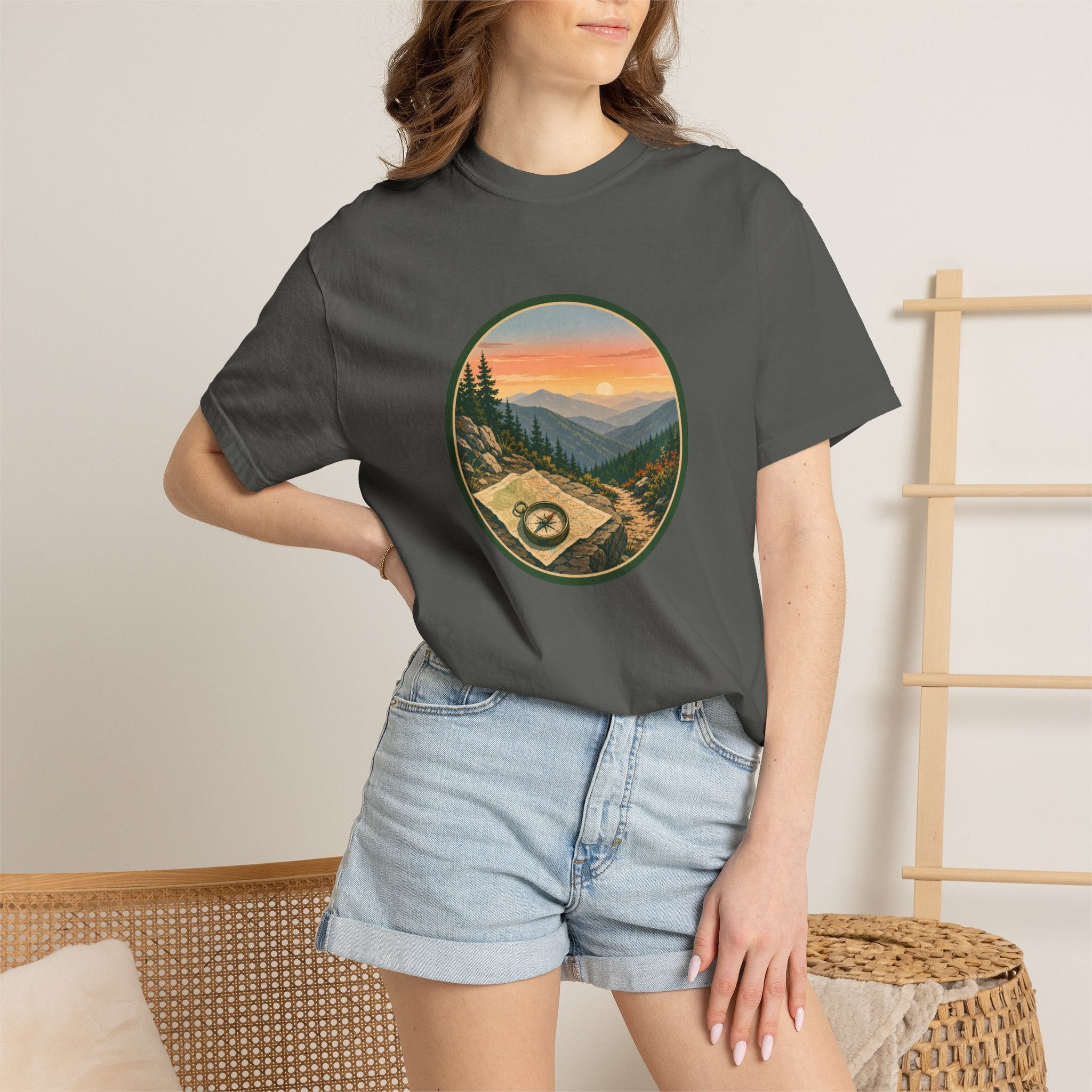 Mountain Hiking T-Shirt — Scenic Trail Vintage Nature Tee