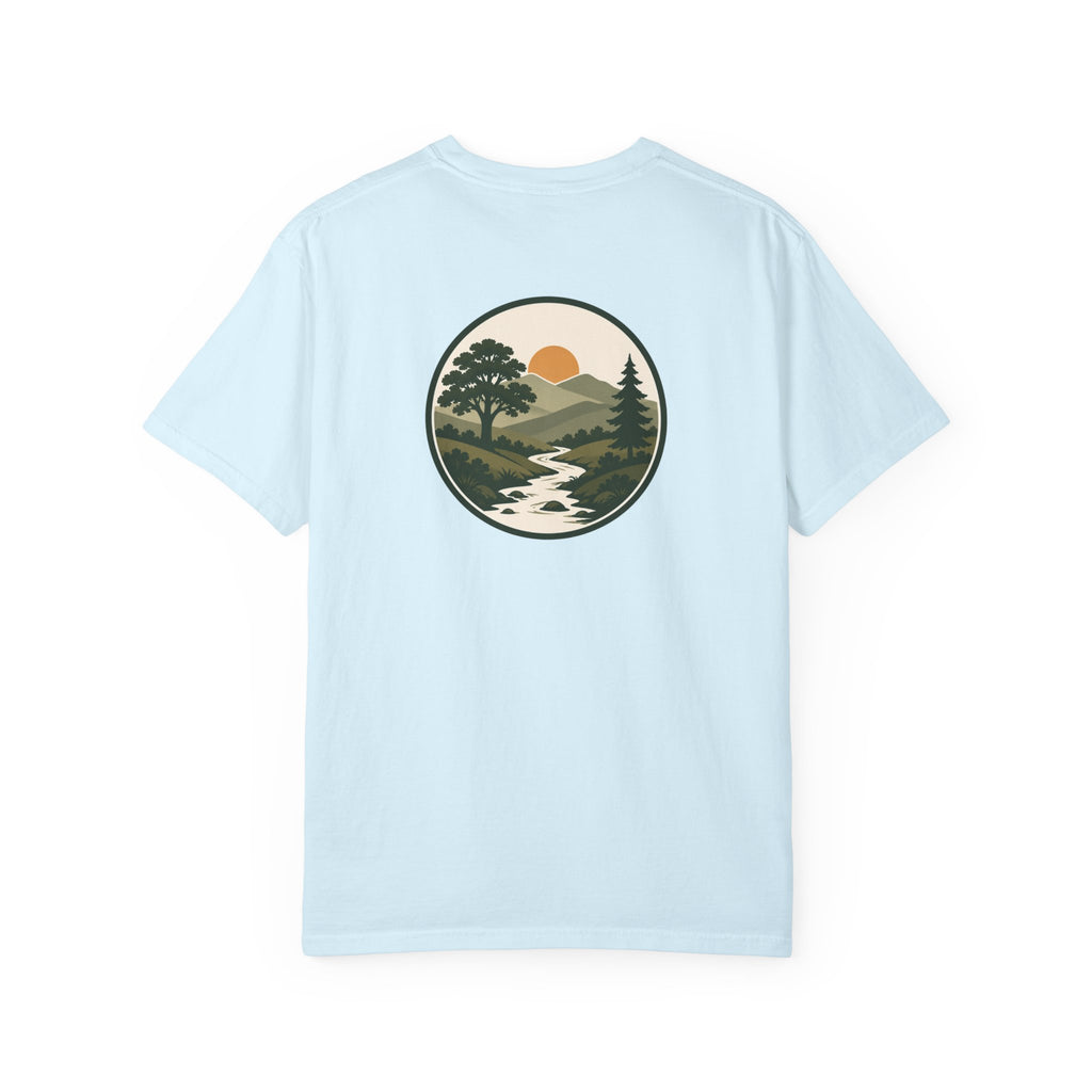 Simple Goodness Official Badge T-Shirt — Sunset Creek Landscape Tee