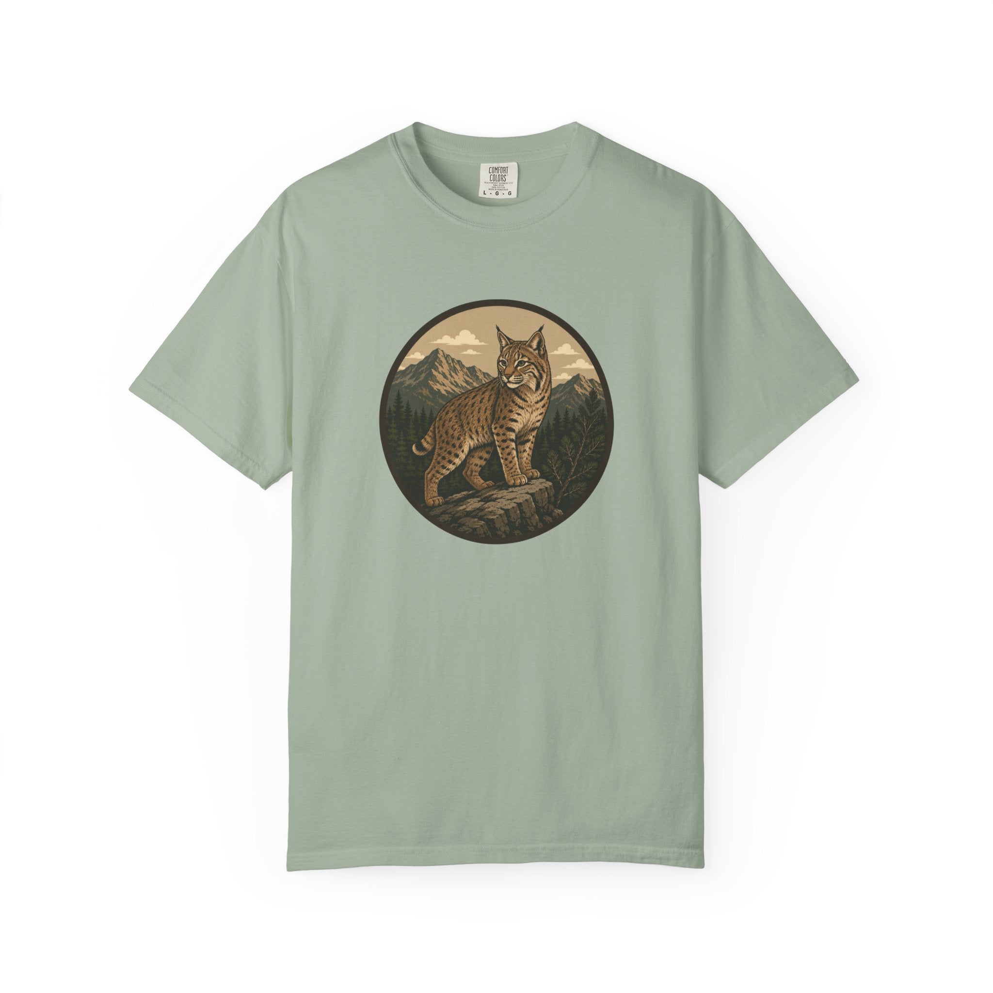 Bobcat Mountain Tee — Retro Wilderness Cat Graphic T-Shirt
