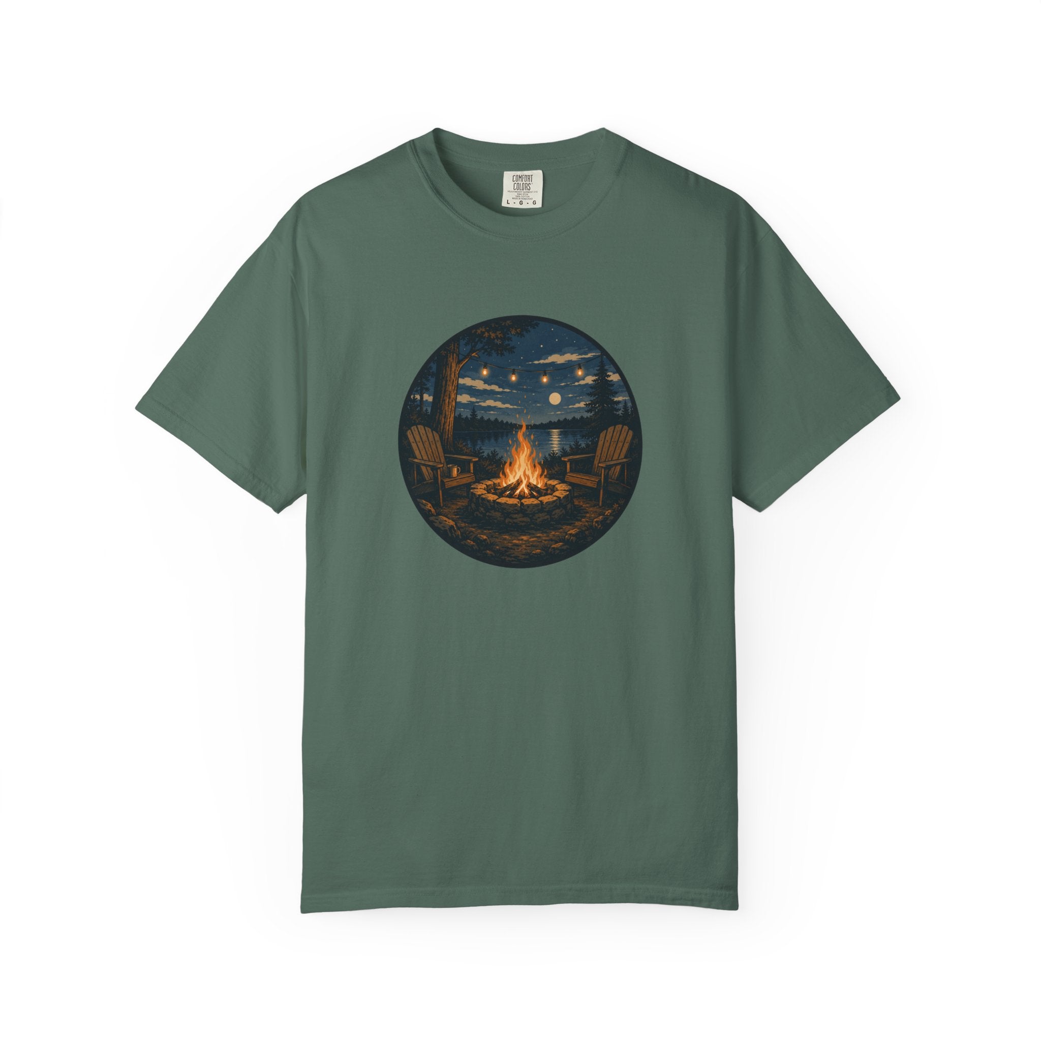 Campfire Night T-Shirt — Cozy Lakeside Bonfire Design