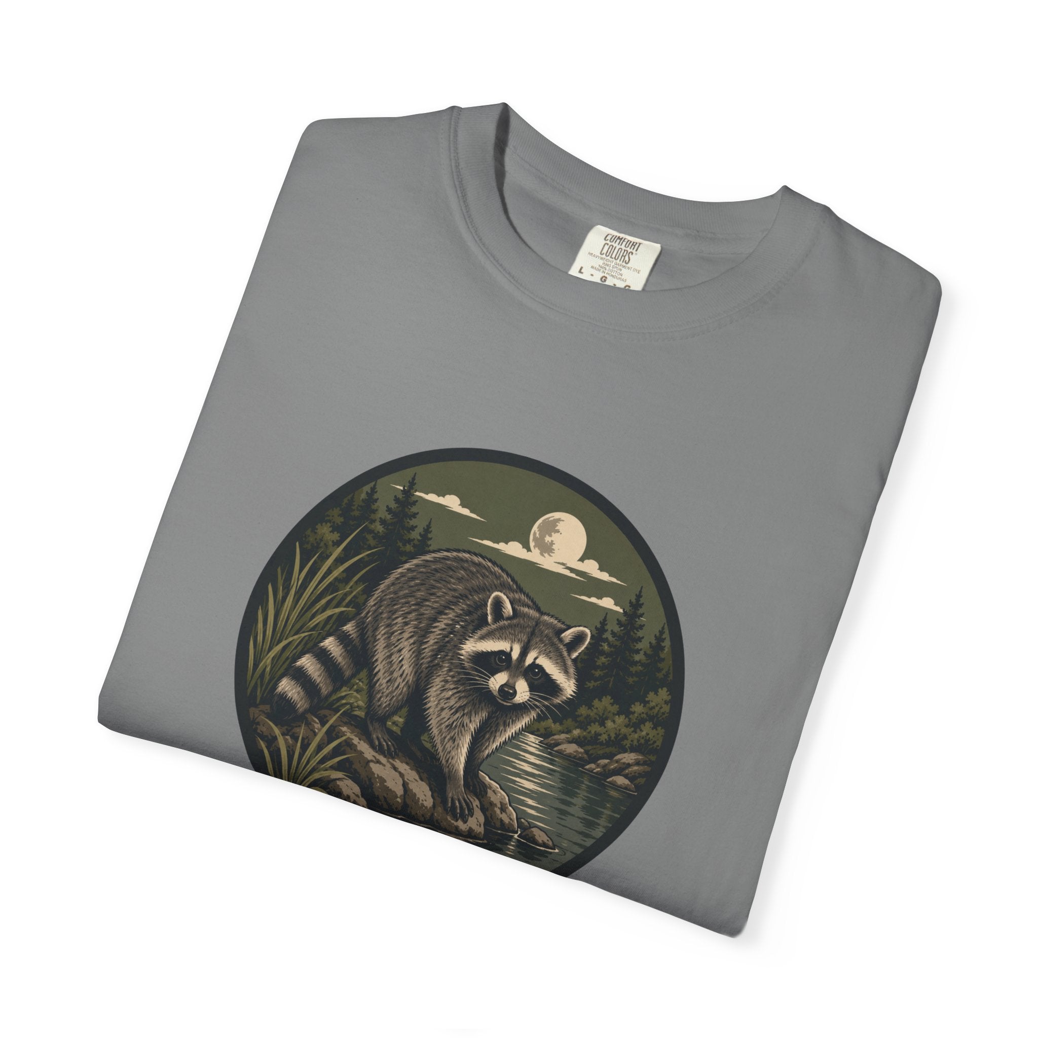 Raccoon Moonlight T-Shirt — Night Forest Wildlife Graphic Tee