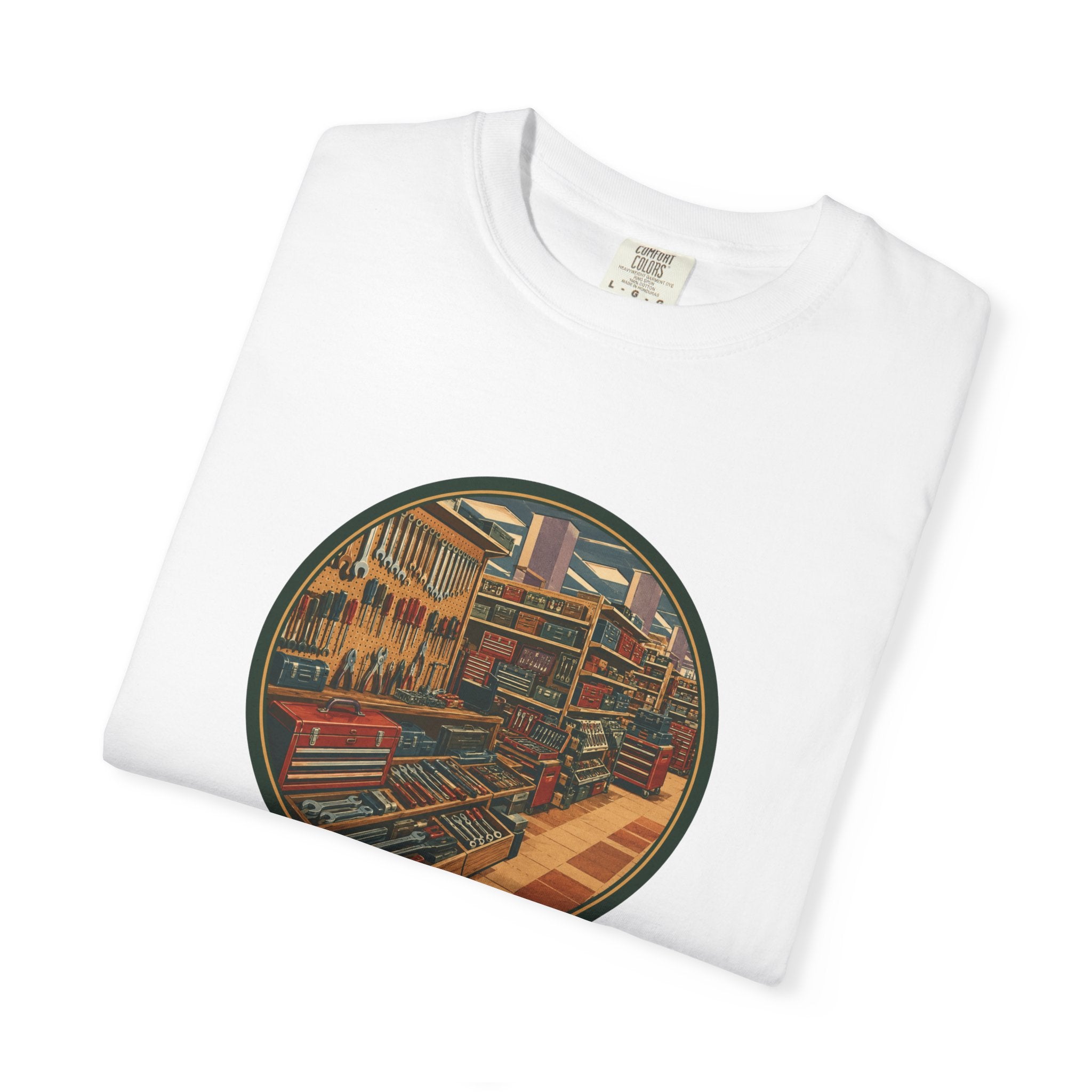 Vintage Tool Graphic T-Shirt — Remembering the Tool Department Illustration