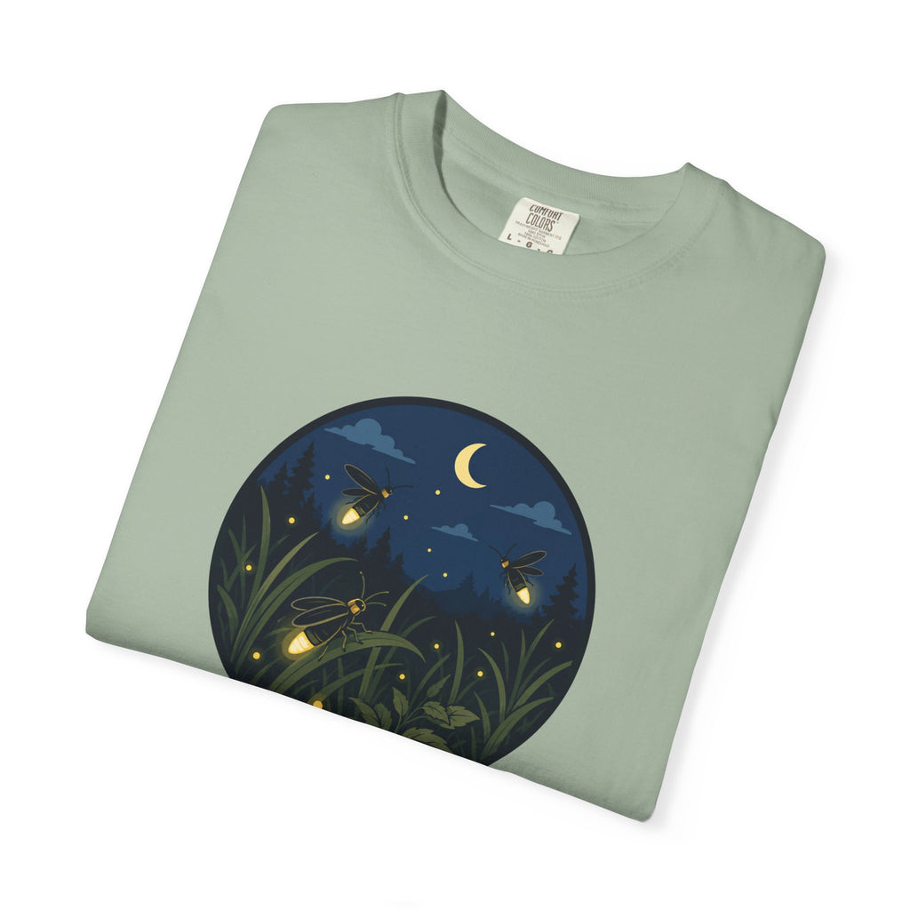 Firefly Night T-Shirt — Moonlit Meadow Graphic Tee