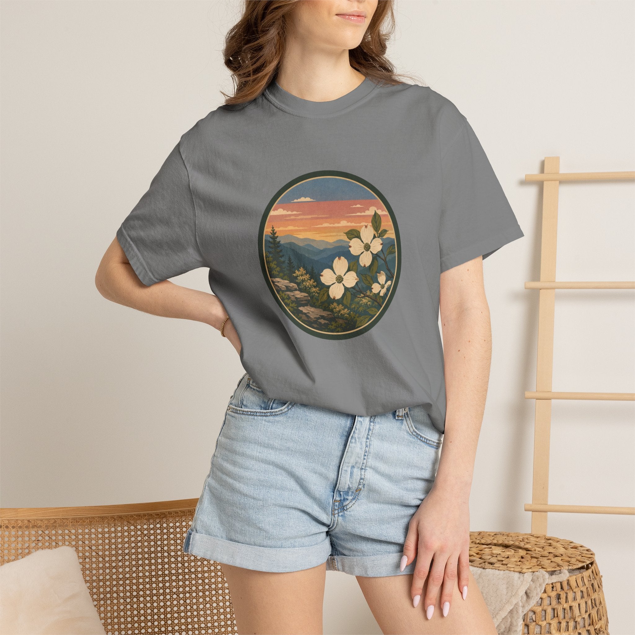 Scenic Dogwood Bloom Sunset T-Shirt