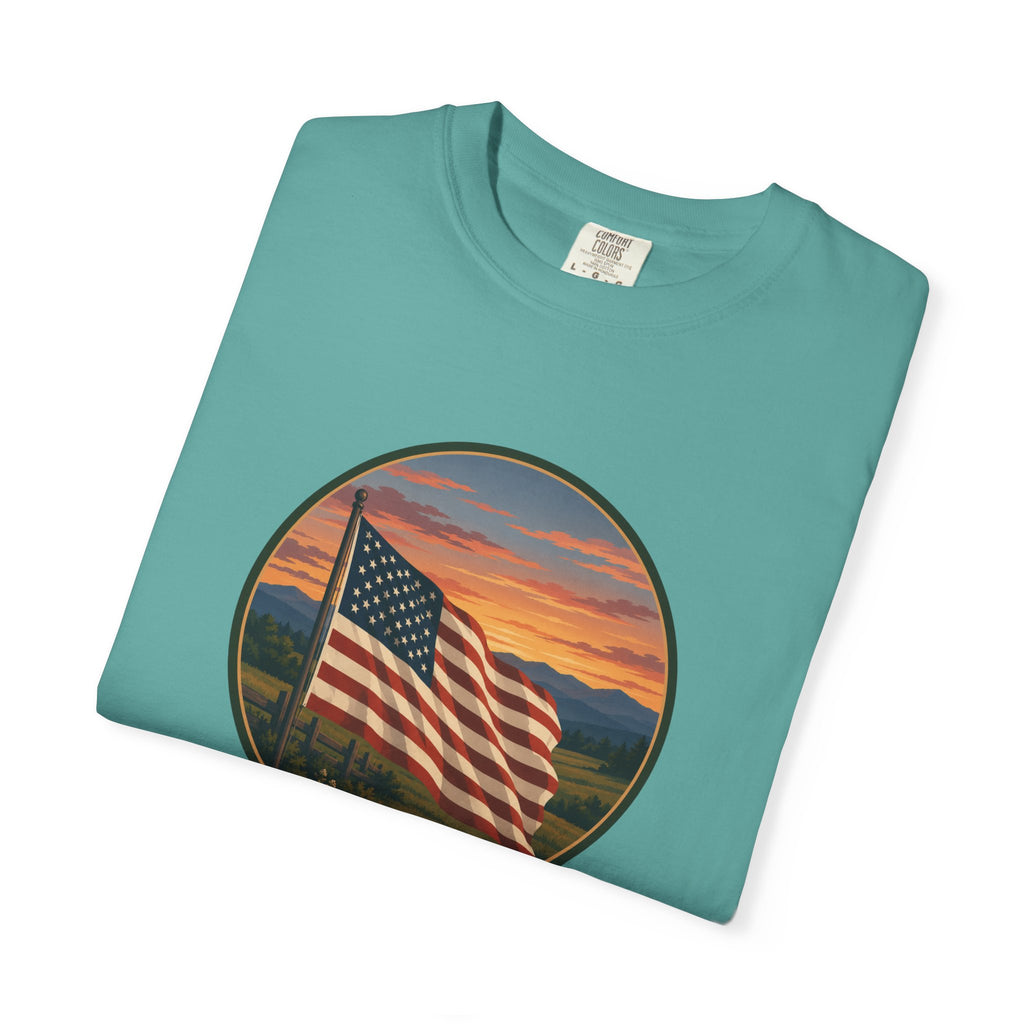 American Flag Sunset T-Shirt
