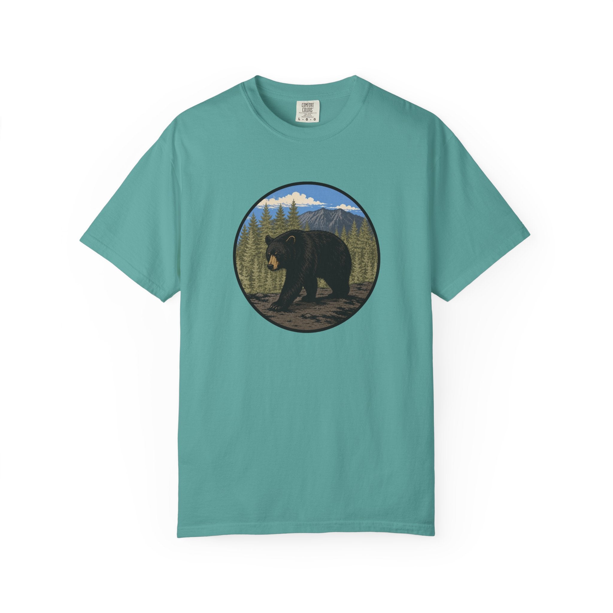 Black Bear Wilderness Badge Unisex Garment-Dyed T-Shirt