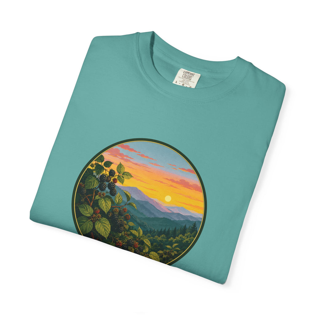 Blue Ridge Blackberries T-Shirt — Scenic Mountain Sunset Tee