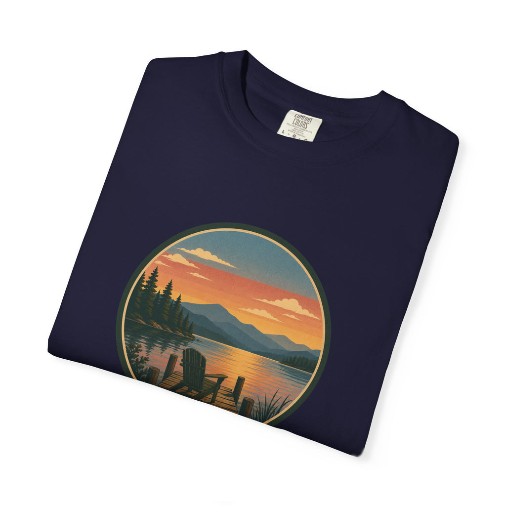 Sunset Lake Scenic T-Shirt – Mountain Dock Landscape Tee