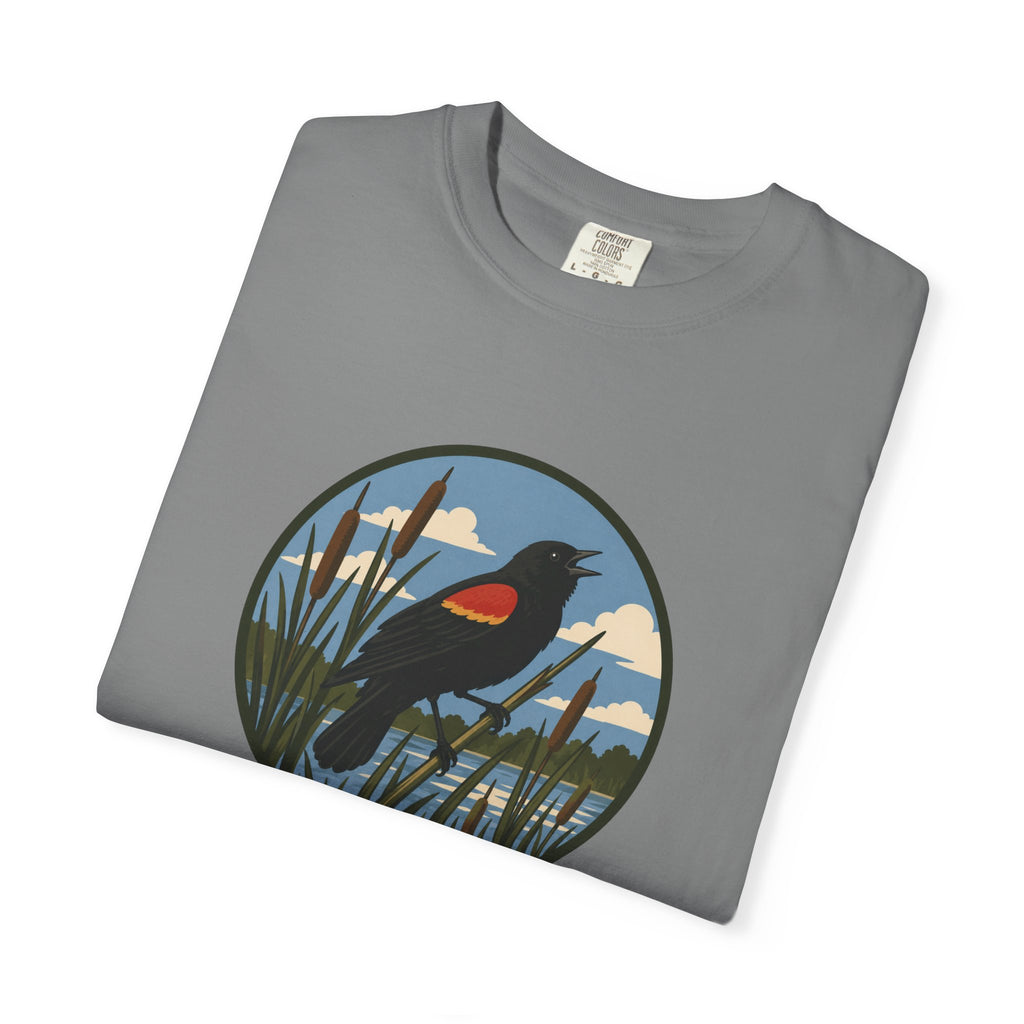 Red-winged Blackbird Graphic Tee — Marsh Bird Nature T-Shirt