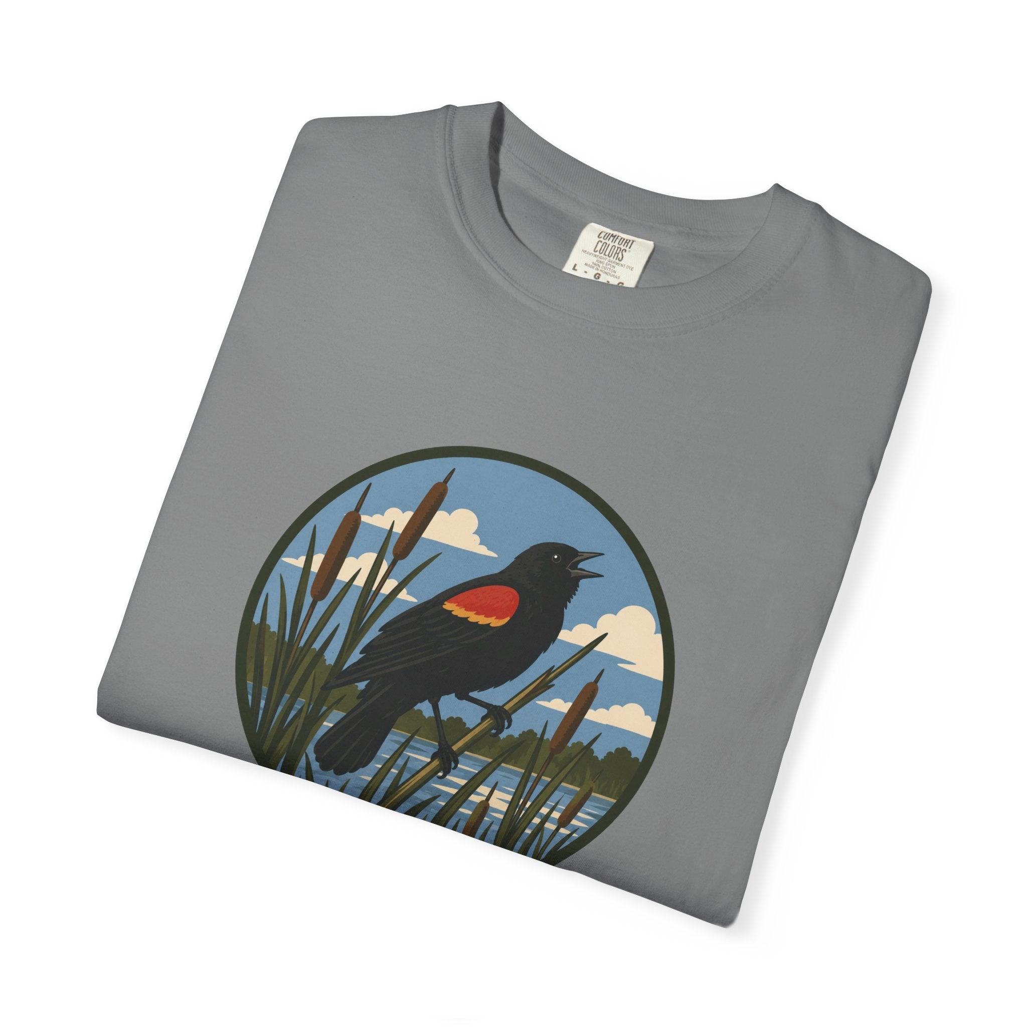 Red-winged Blackbird Graphic Tee — Marsh Bird Nature T-Shirt