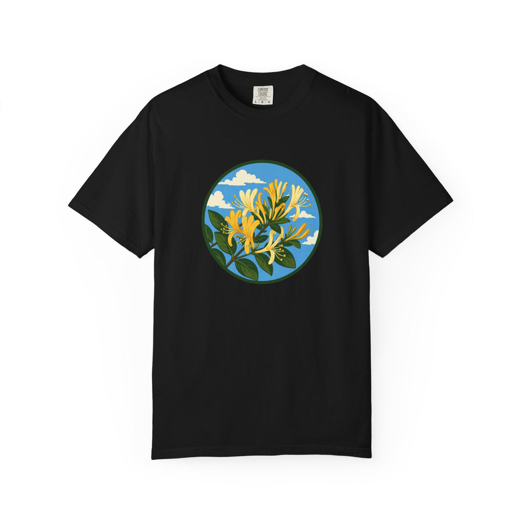 Honeysuckle Circle Tee — Botanical Floral Graphic T-Shirt