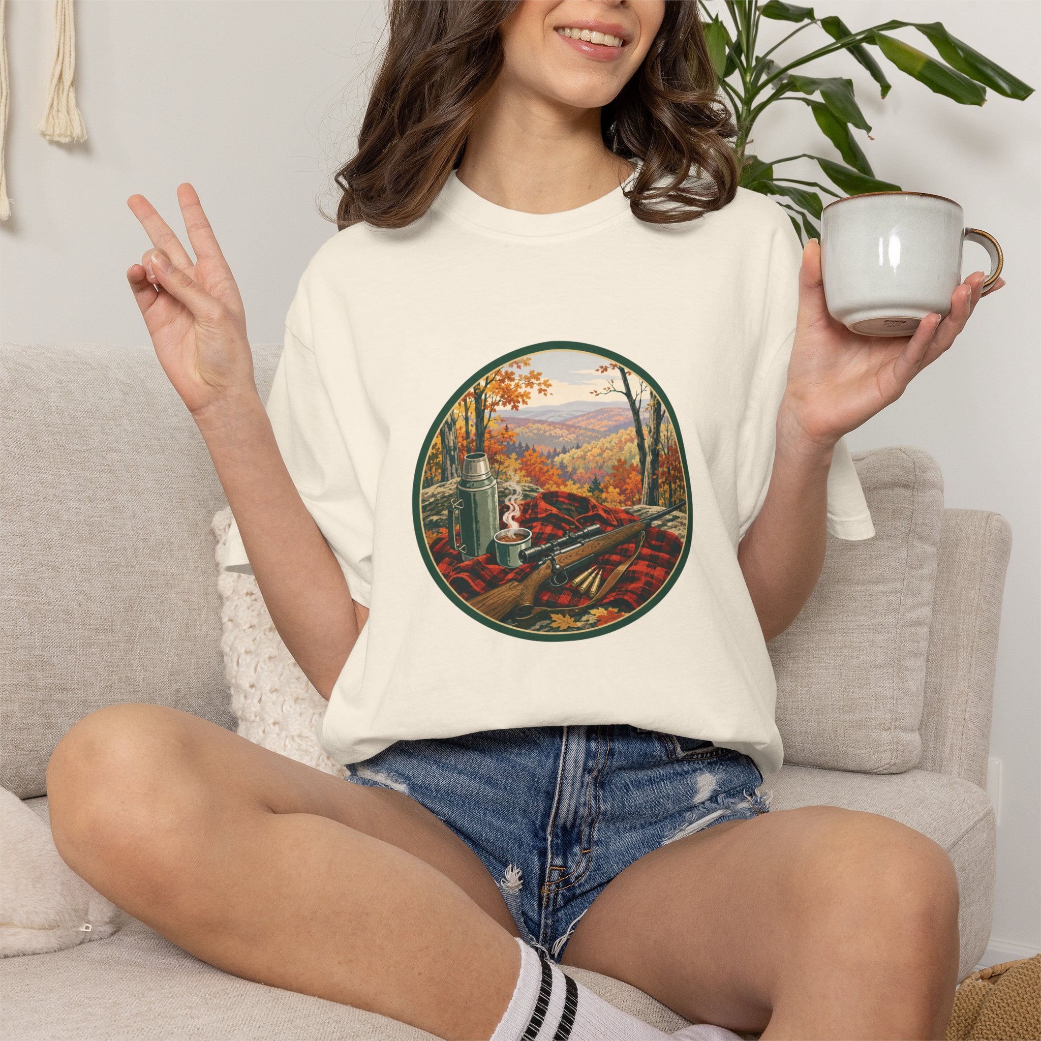 Autumn Hunt Scenic T-Shirt — Vintage Mountain Fall Landscape Tee
