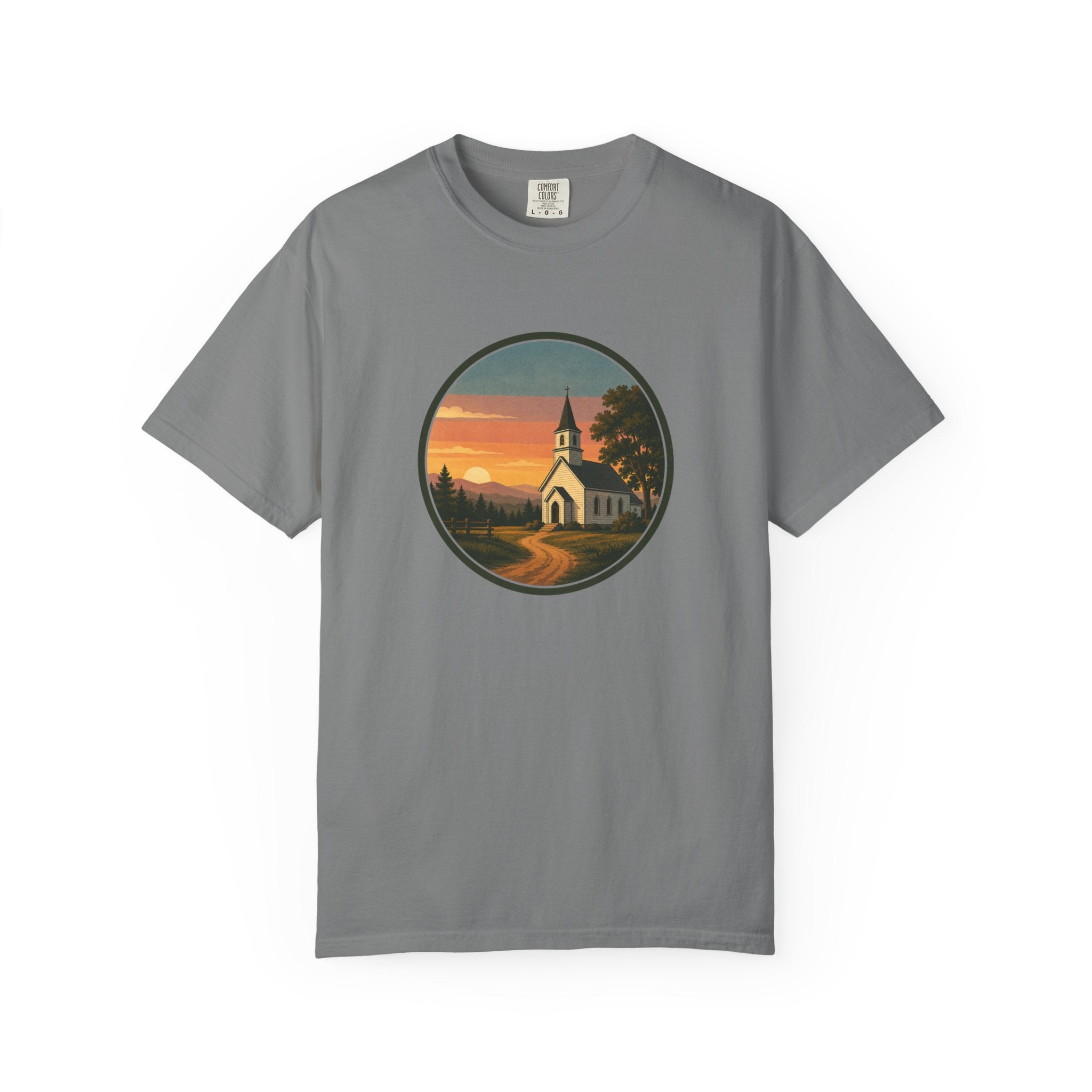 Vintage Church Sunset T-Shirt