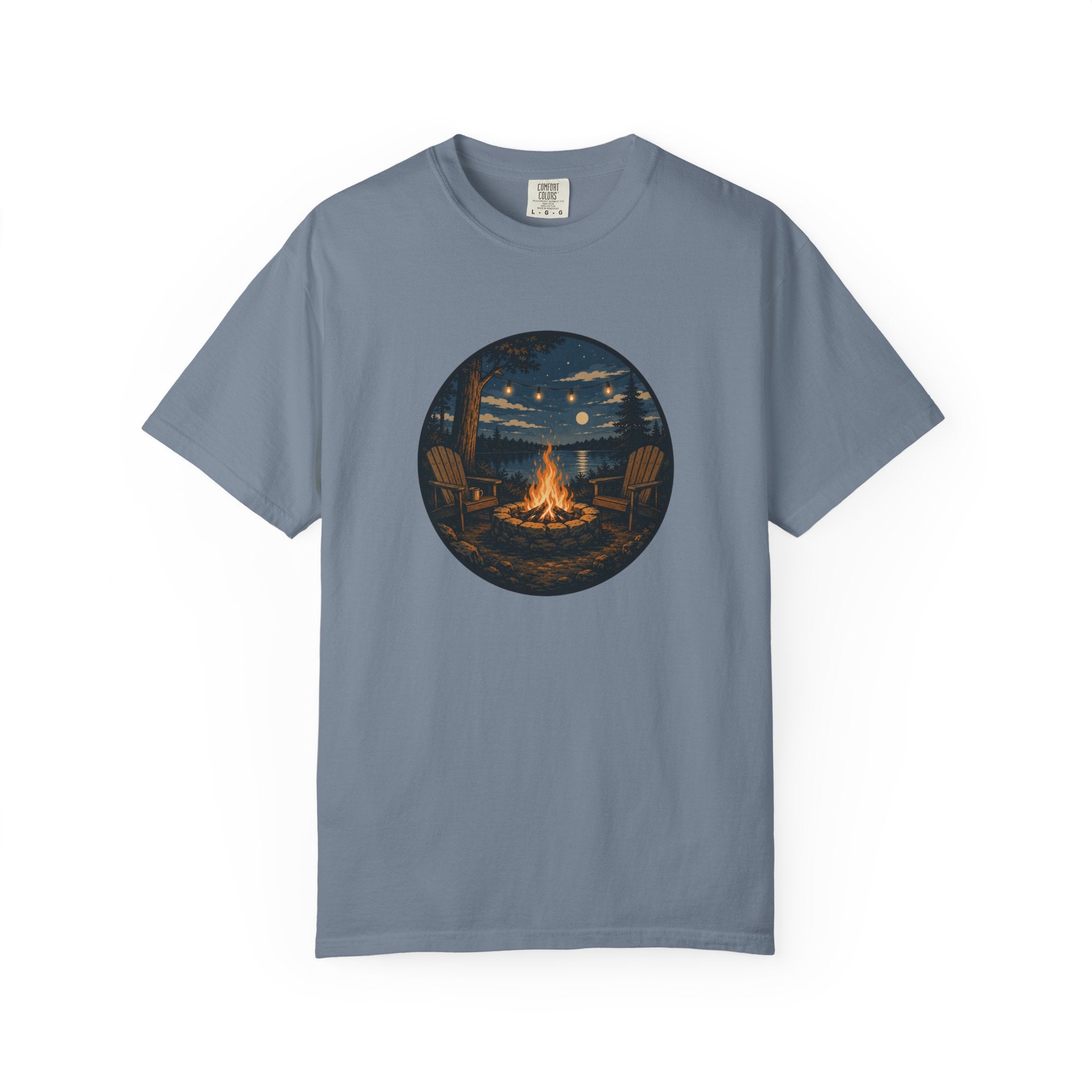 Campfire Night T-Shirt — Cozy Lakeside Bonfire Design