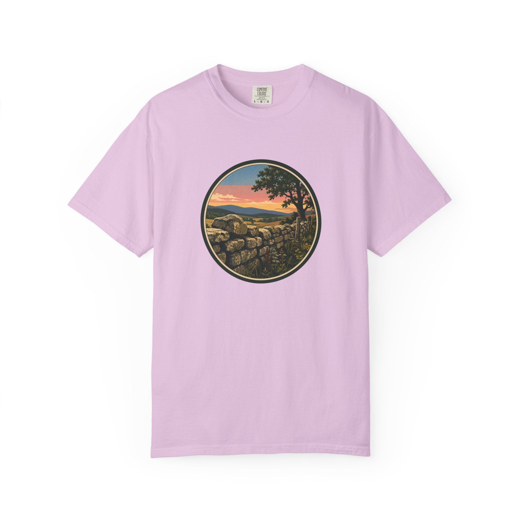 Sunset Stone Wall Circle T-Shirt